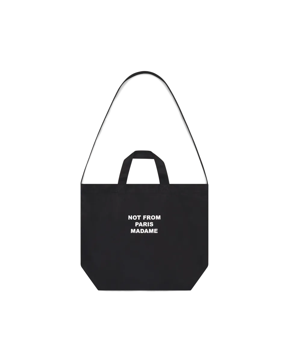 Drôle De Monsieur Tote Bag Slogan Tasche Schwarz Nylon