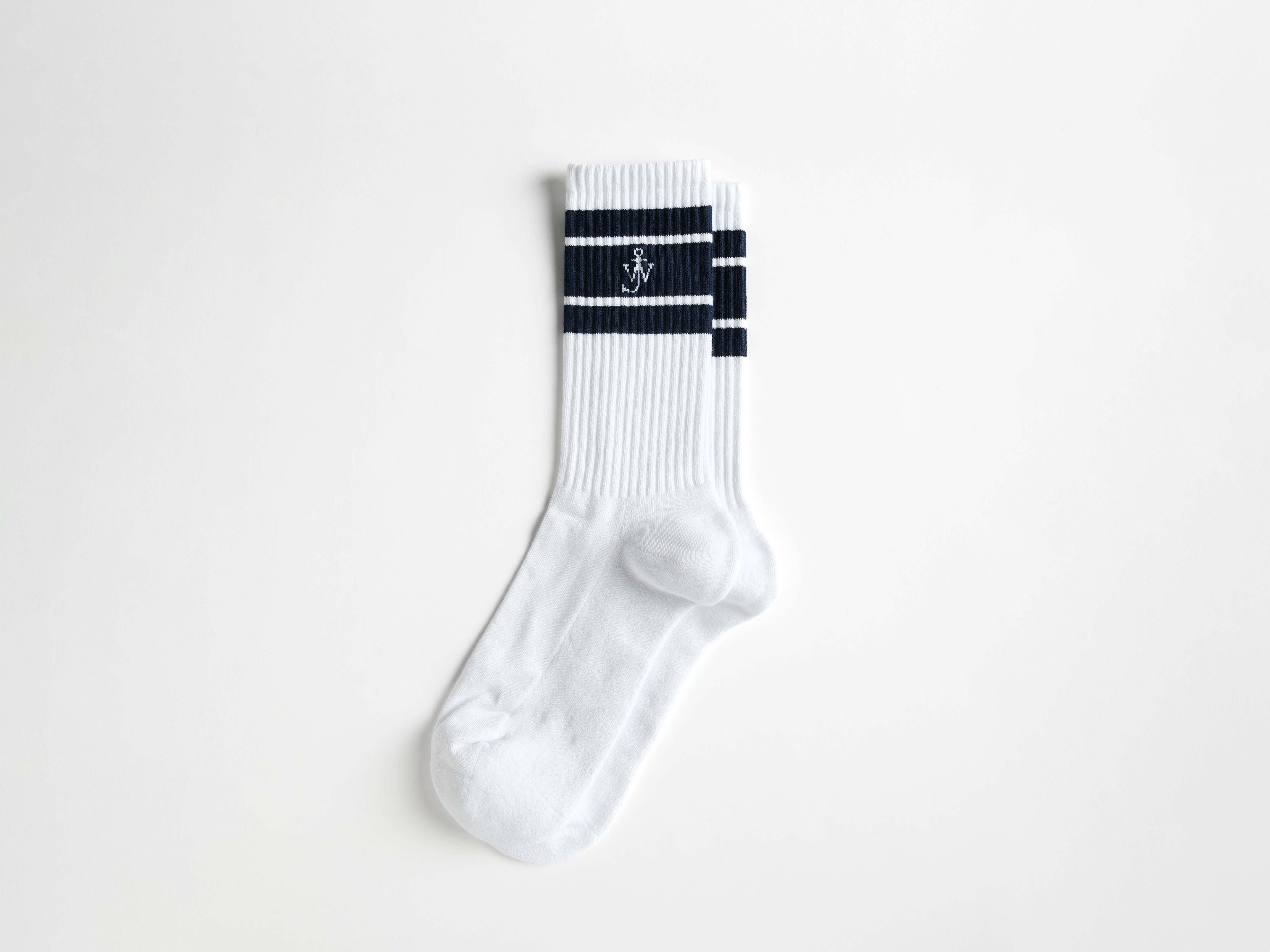 J.W.Anderson Sport Socken Weiß Blau Baumwolle