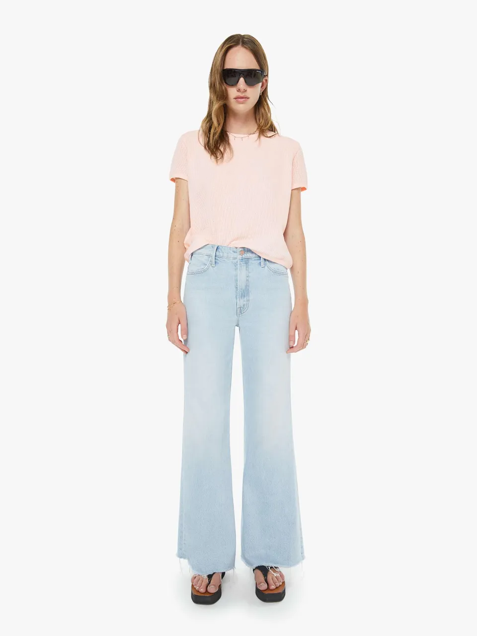 Mother Hustler Roller Skimp Wide Leg Jeans Bring The Cooler