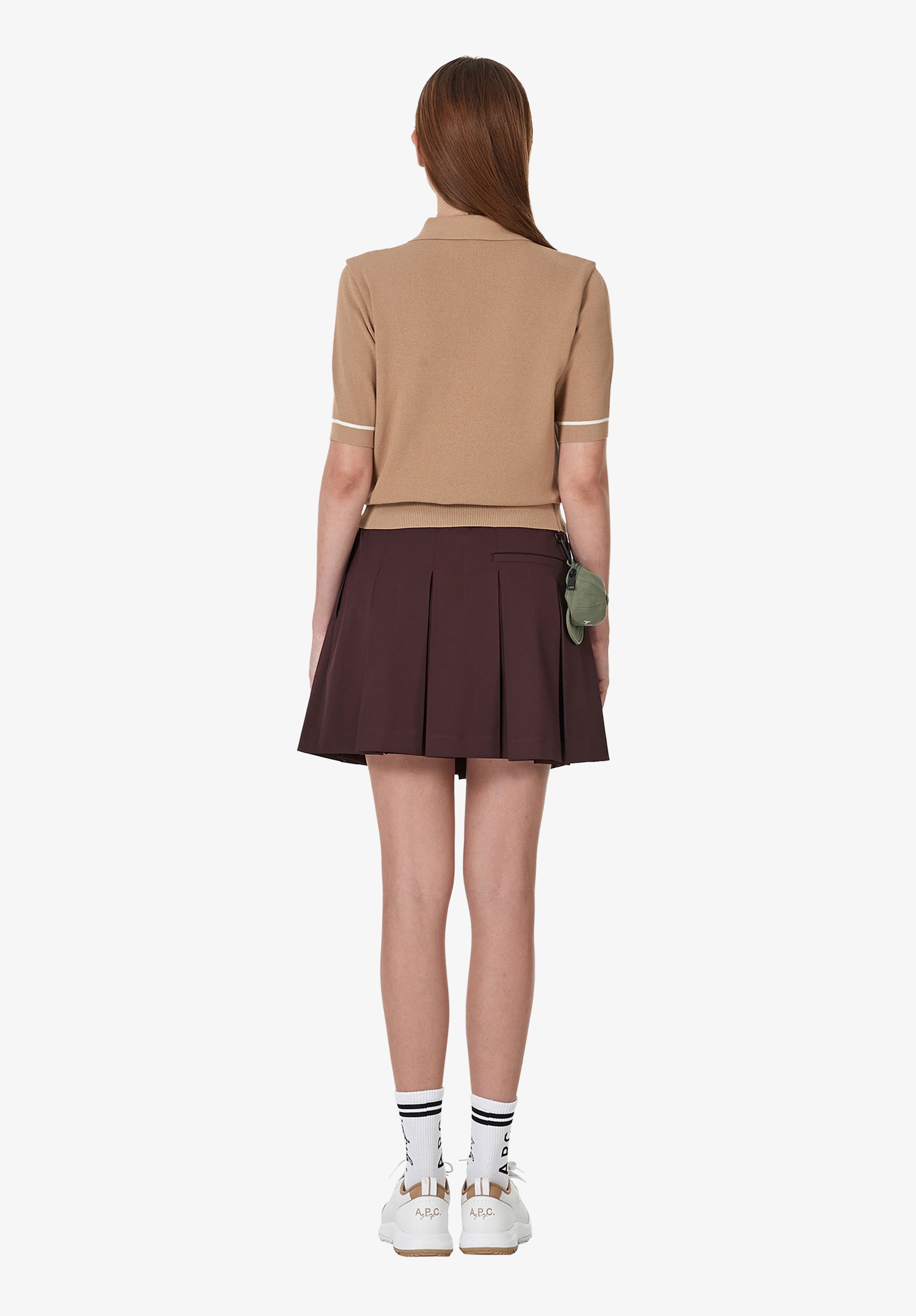 A.P.C. Golf Polohemd Ecru mit Kontrastkragen
