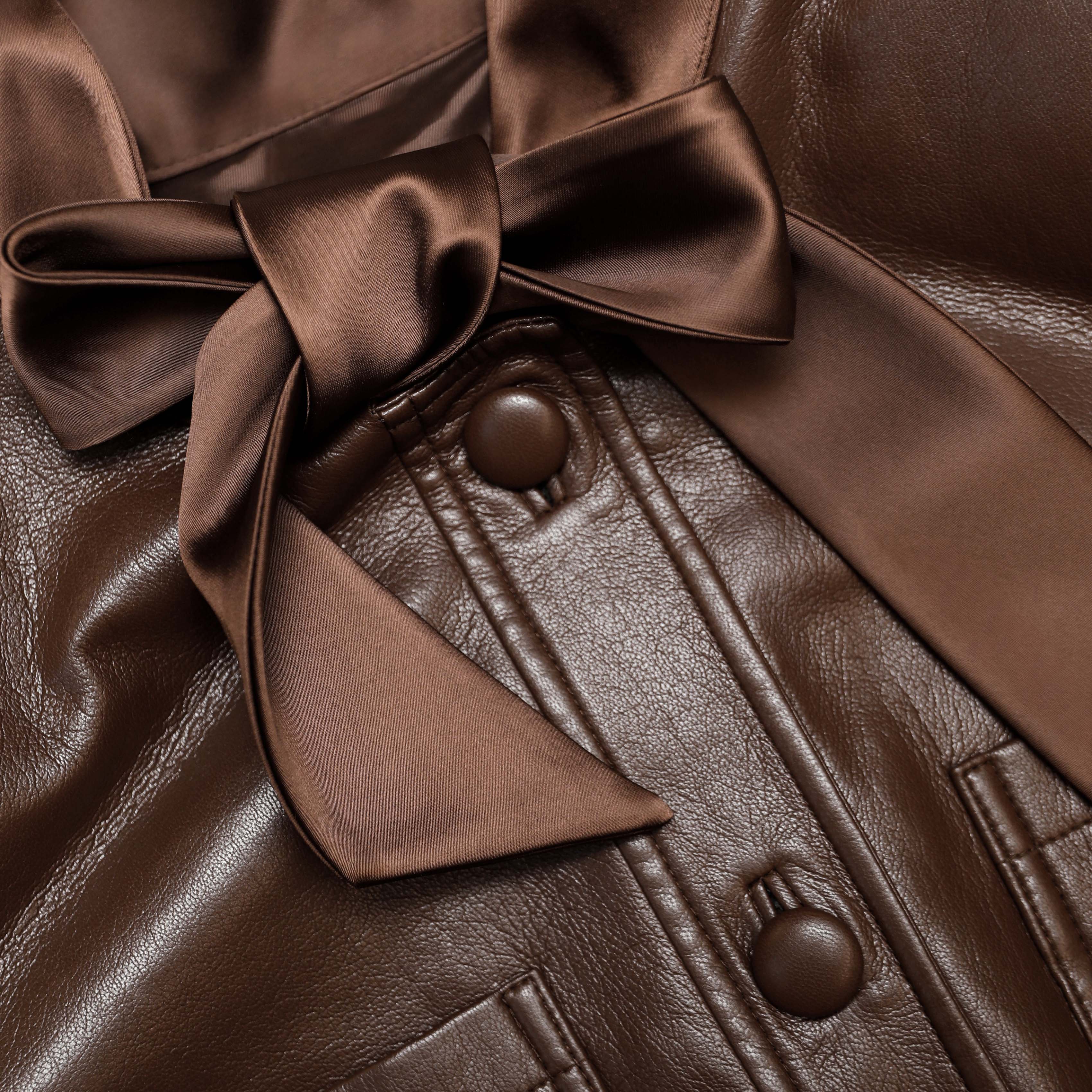 Self Portrait Brown Faux Leather Playsuit Braun Kunstleder