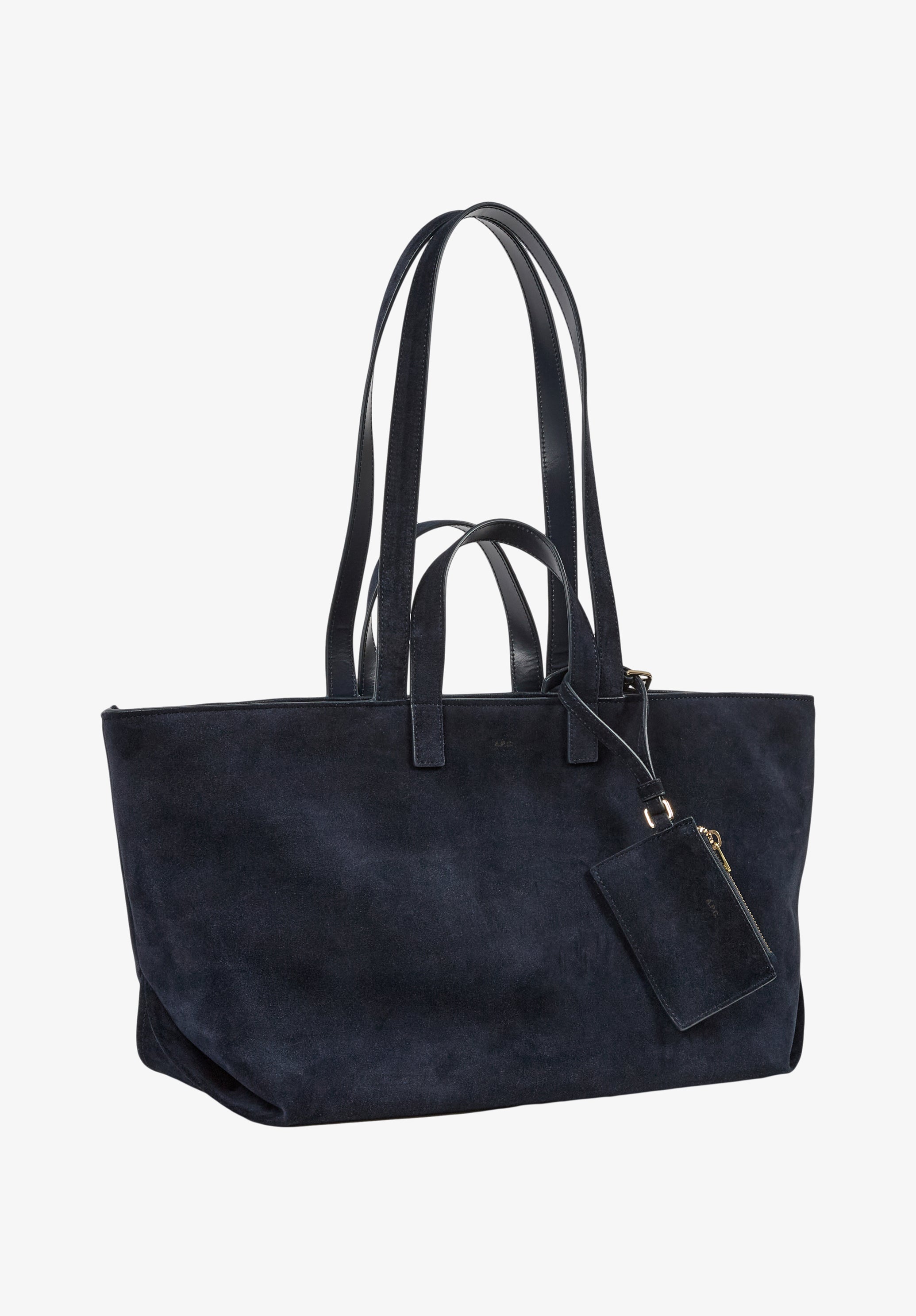 A.P.C. Drummer Tasche Wildleder Glattleder Blau TU