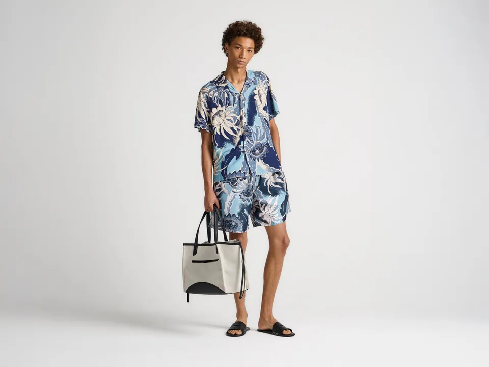 J.W.Anderson Camp Shirt Hemd Sapphire Blue Floral