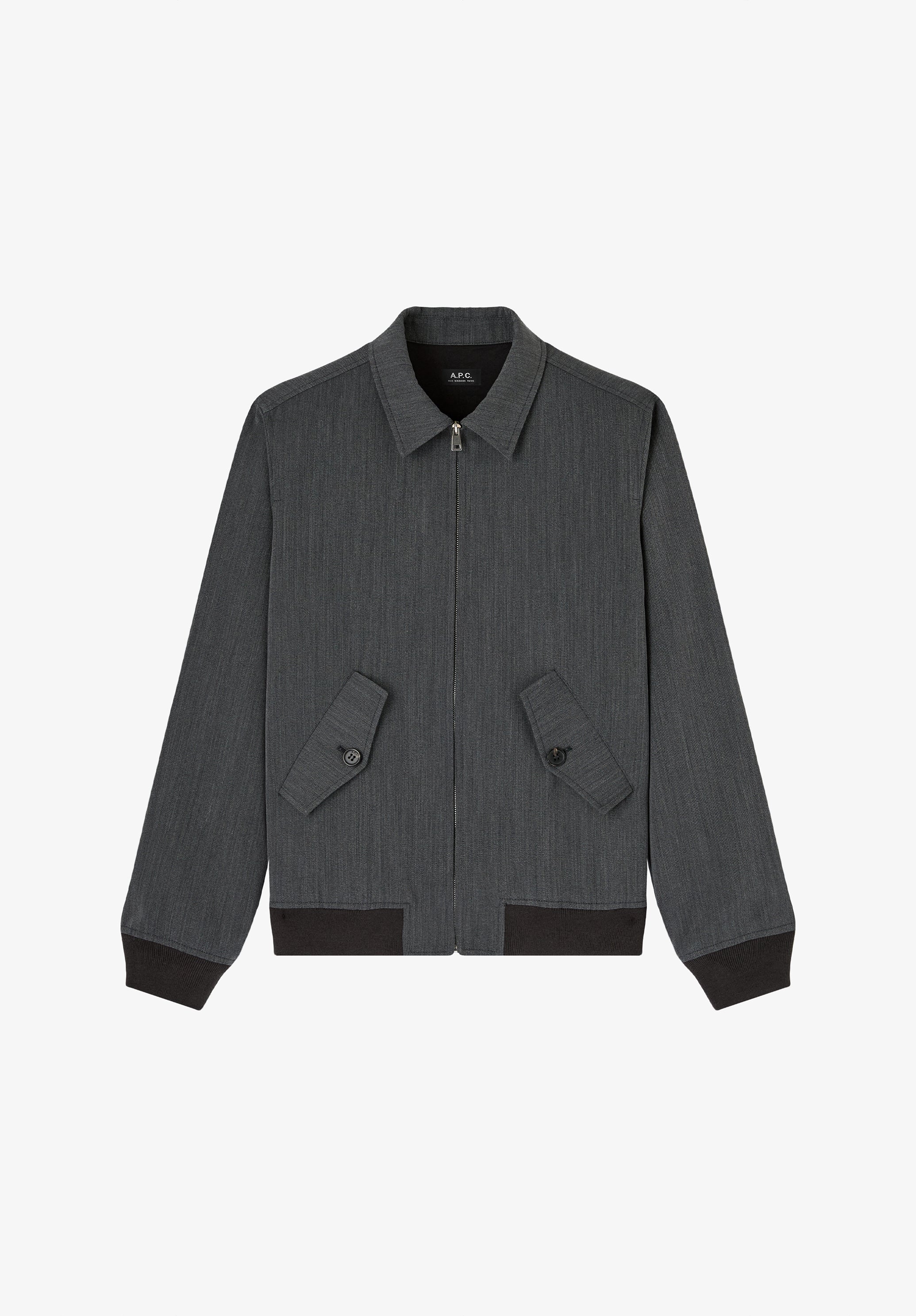A.P.C. Klassische Jacke grau Baumwolle Wolle L