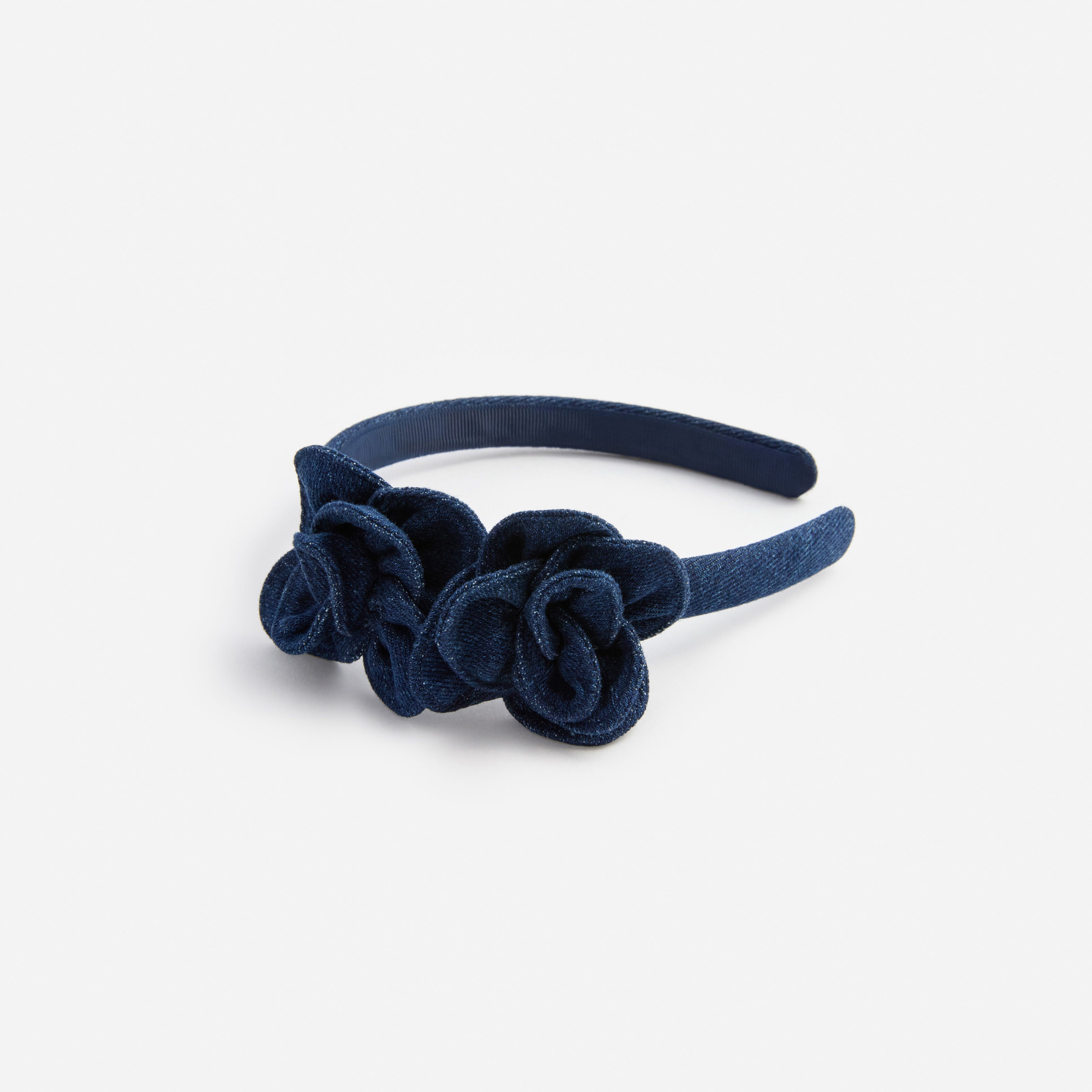Self Portrait Denim Flower Headband Haarband Denim