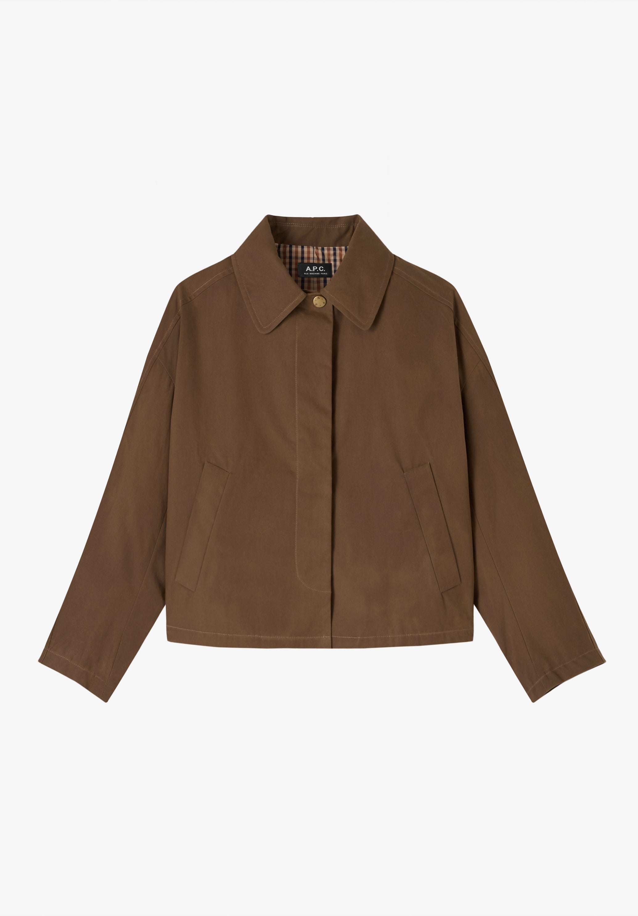 A.P.C. Regenjacke gewachste Baumwolle khaki