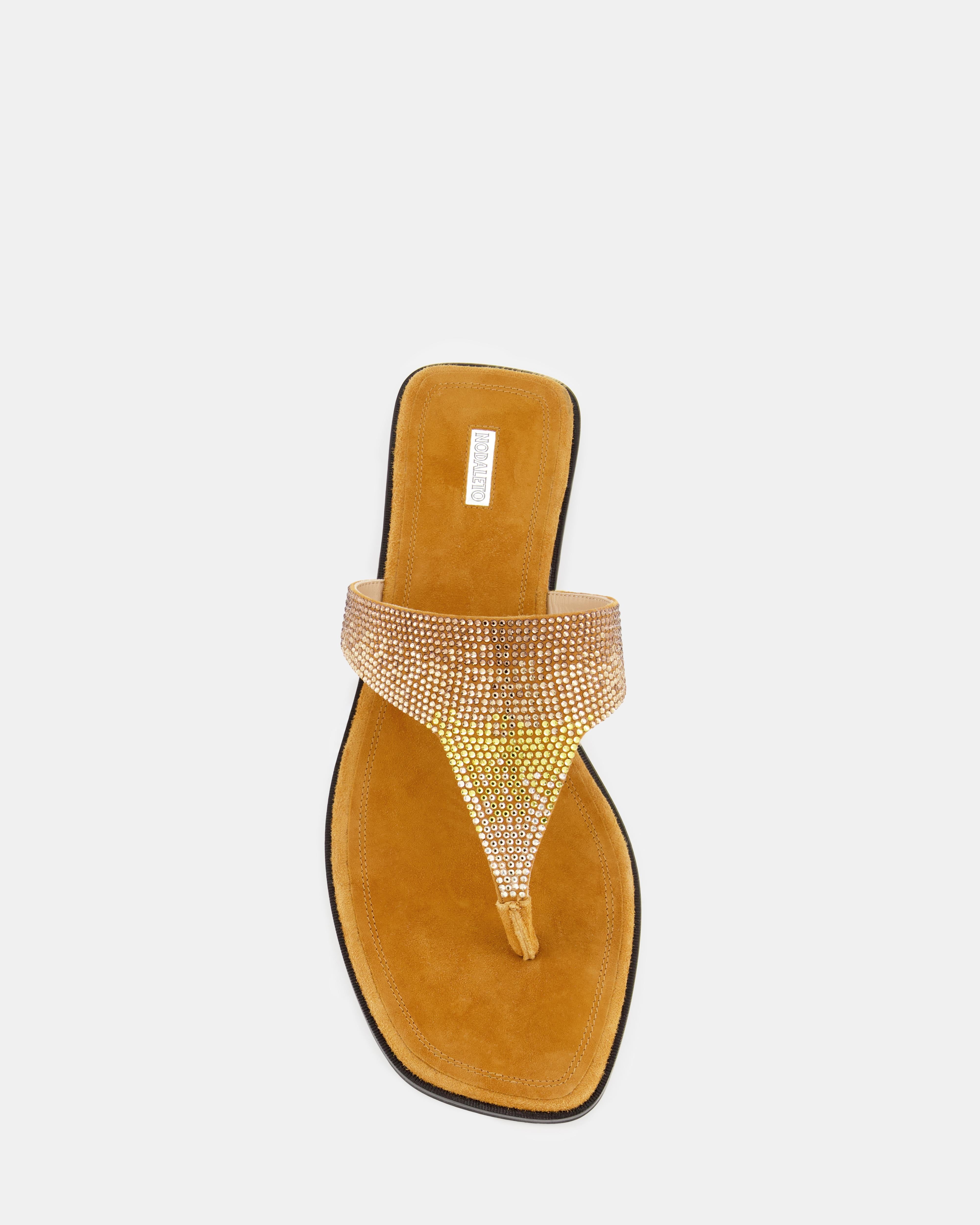 Nodaleto Bulla Nova Flat Sunlight Suede Sandale Strass
