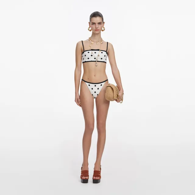 Self Portrait Bikinihose Weiss Punkte Gr S / UK 8