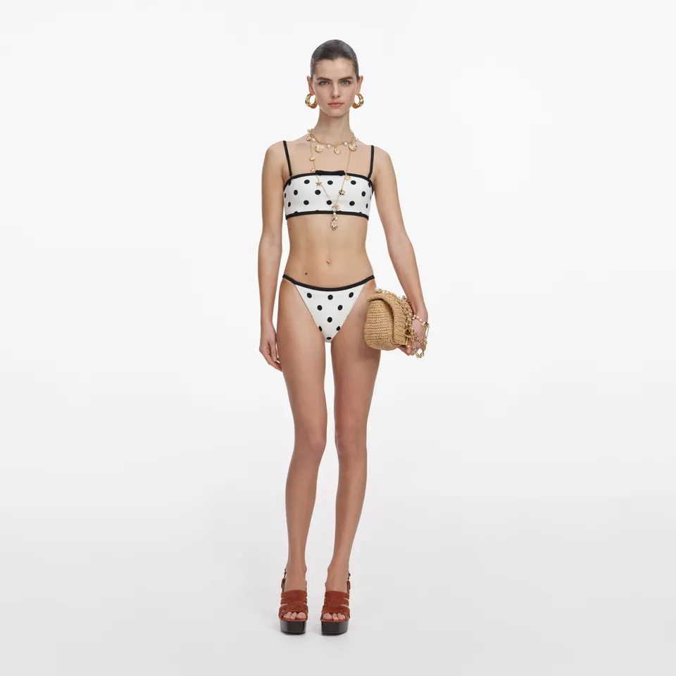 Self Portrait Bikinihose Weiss Punkte Gr S / UK 8