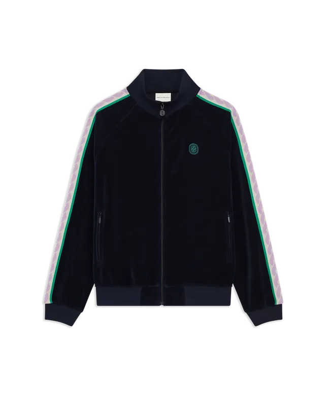 Drôle De Monsieur Velvet Tracksuit Jacket Trainingsjacke Navy