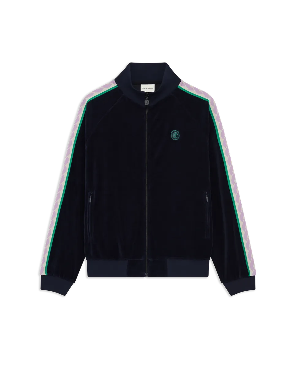 Drôle De Monsieur Velvet Tracksuit Jacket Trainingsjacke Navy