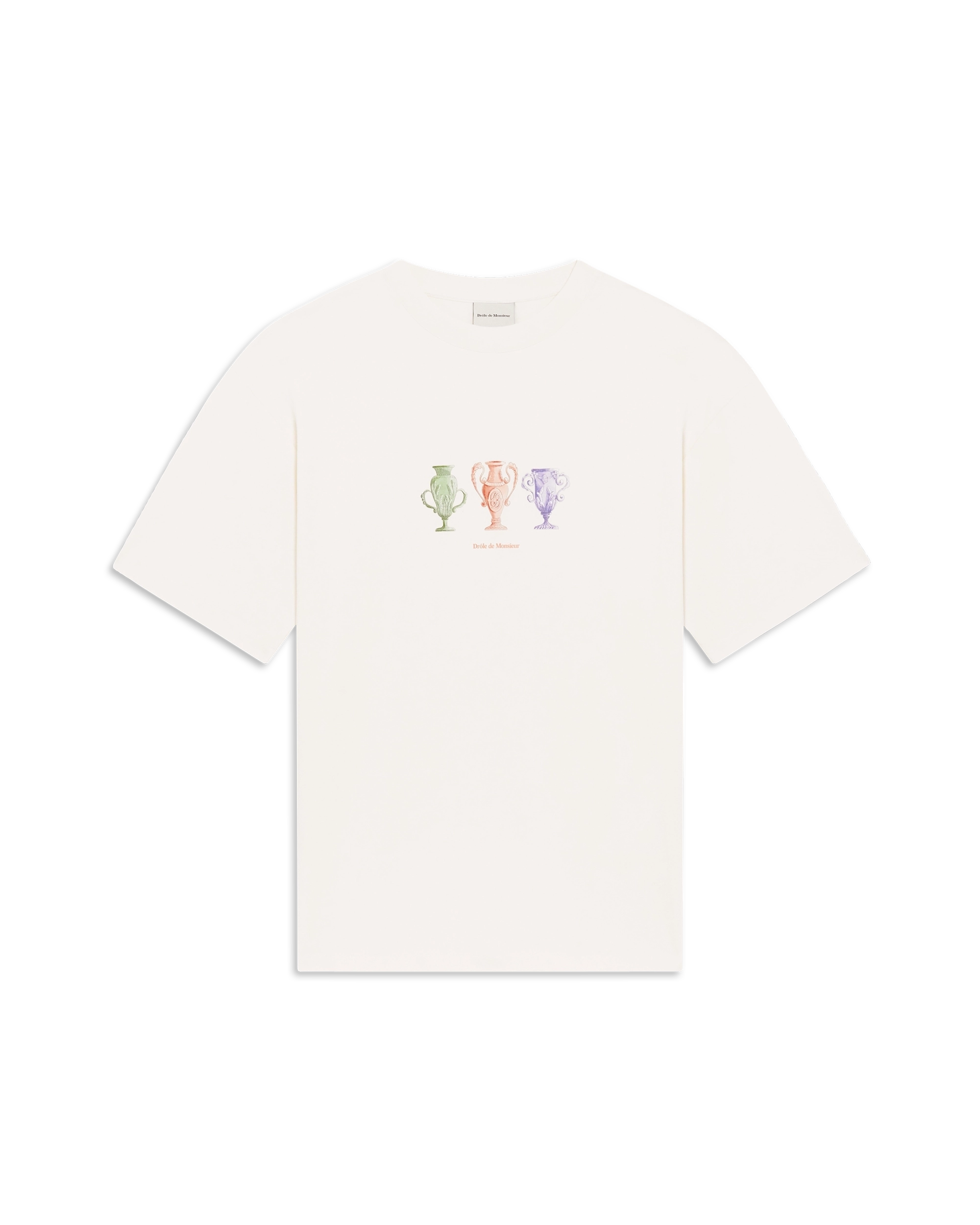Drôle De Monsieur Drôle Signature T-Shirt Offwhite Baumwolle