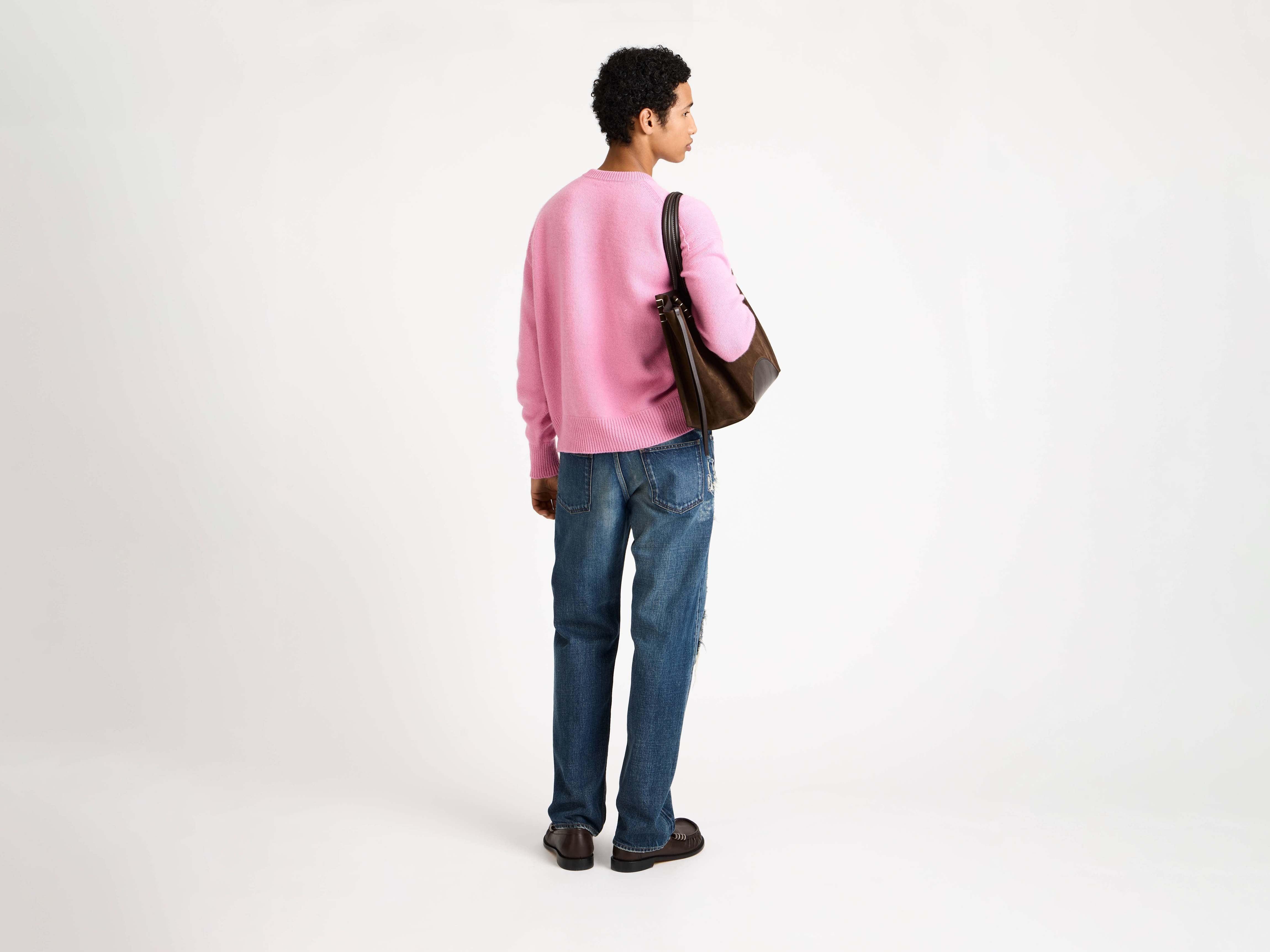 J.W.Anderson V-Neck Kaschmir Pullover Herren Bubblegum