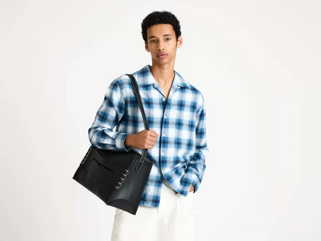 J.W.Anderson Gradient Check Hemd Blau Flanell Herren