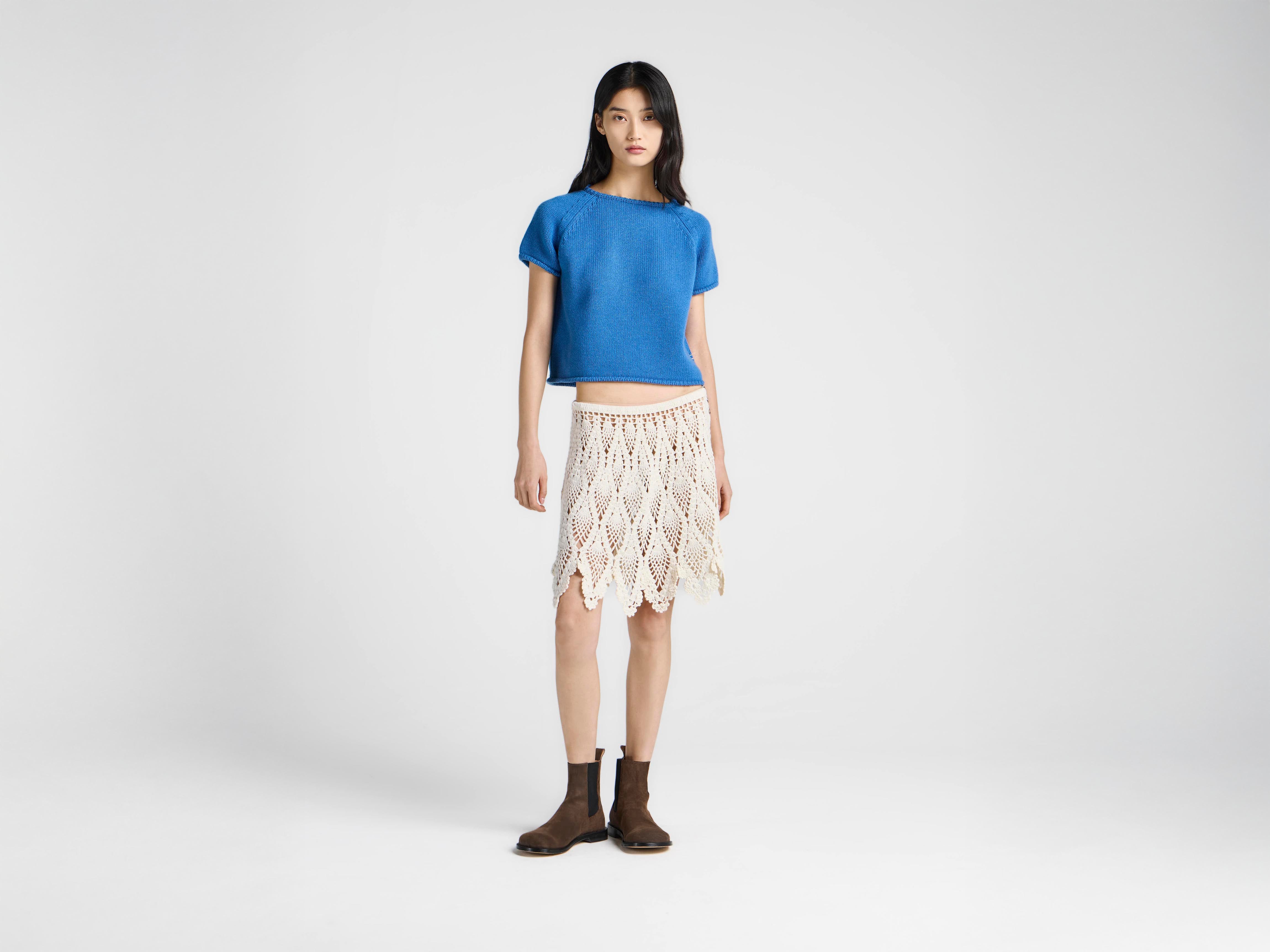 J.W.Anderson Knitted T-Shirt Cornflower Blue Damen