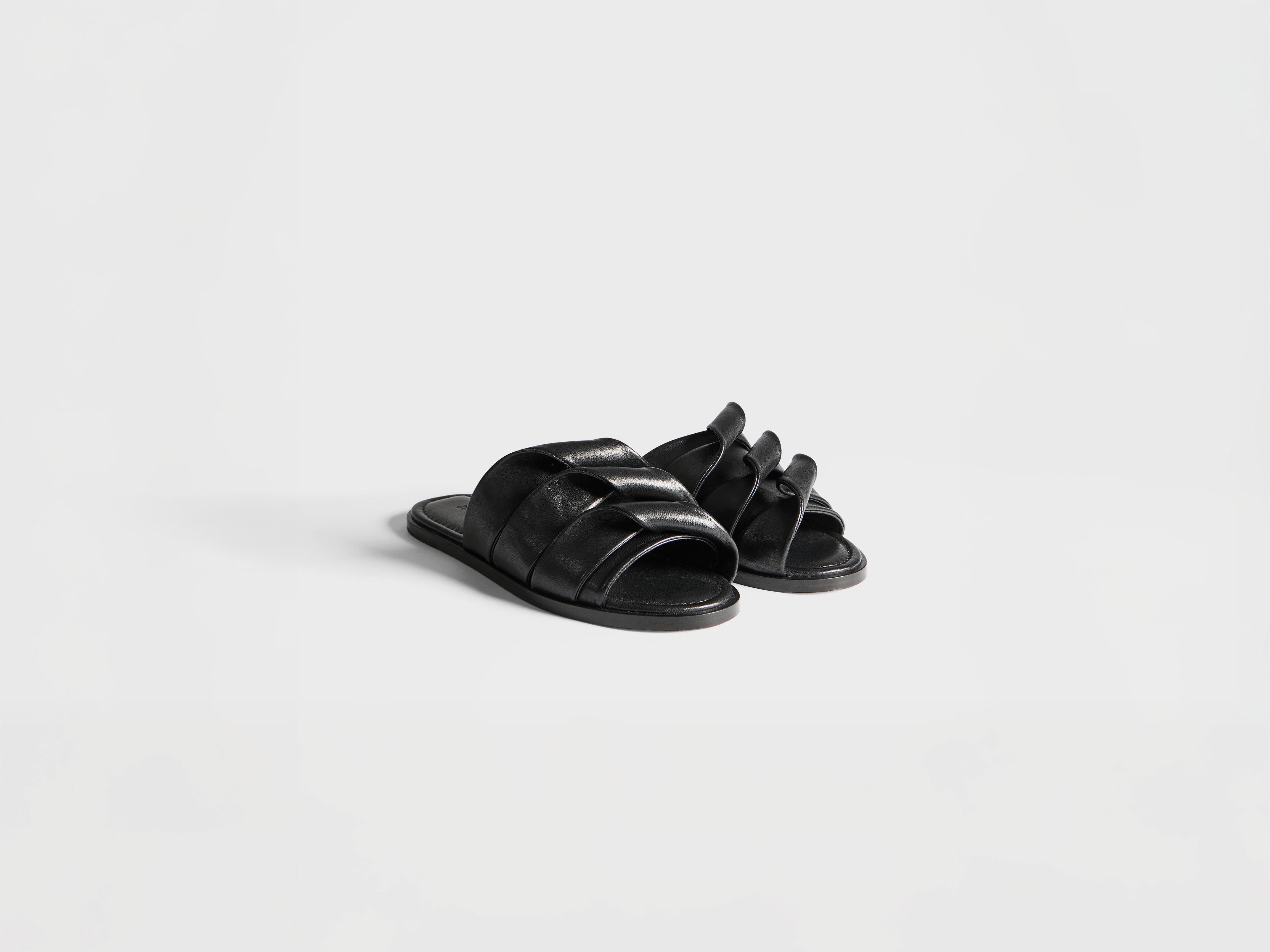 J.W. Anderson Coil Slide Ledersandalen Schwarz Herren