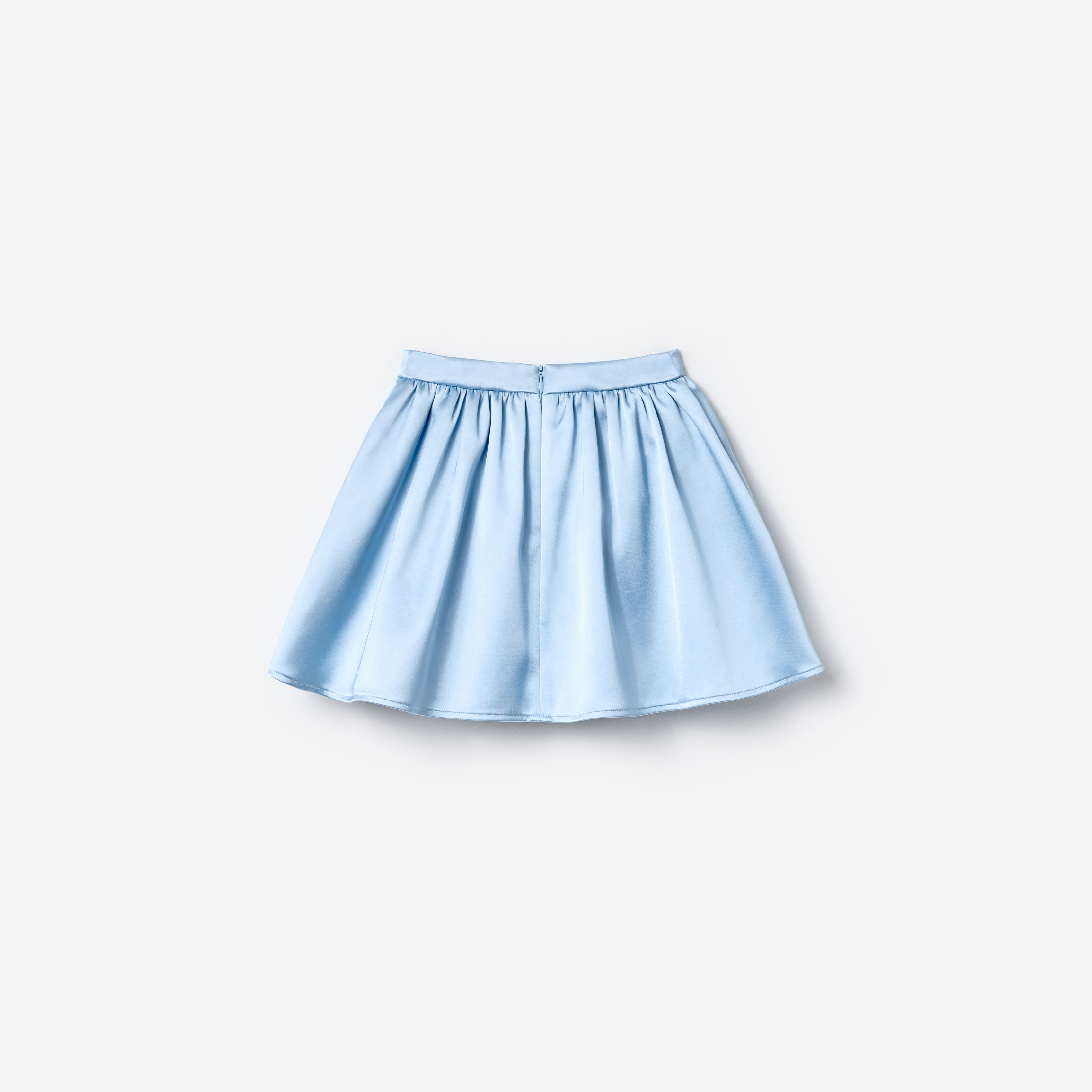 Self Portrait Blue Satin Sequin Flower Skirt Rock Blau 3-4