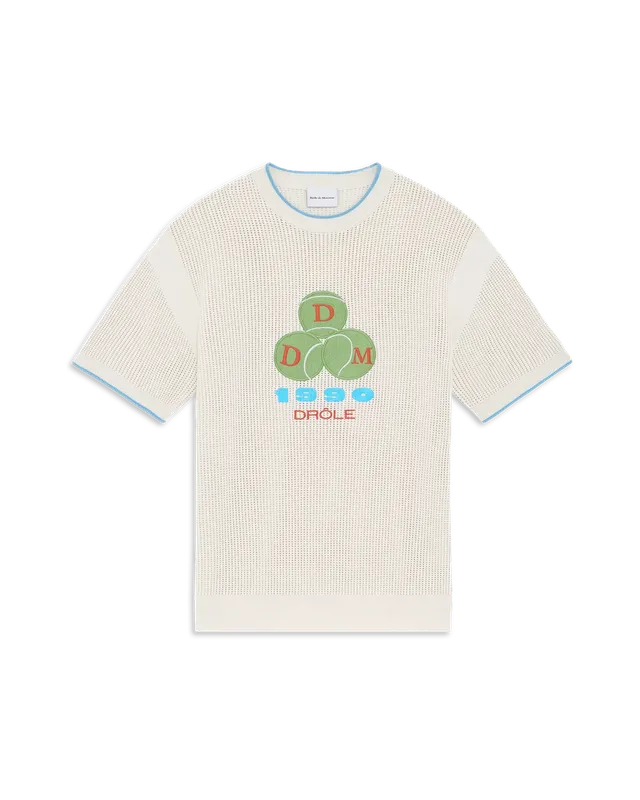 Drôle De Monsieur 1990 Strick-Polo off-white Baumwolle