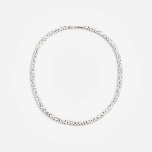 Self Portrait Jewellery Silver Crystal Halskette One Size Silber