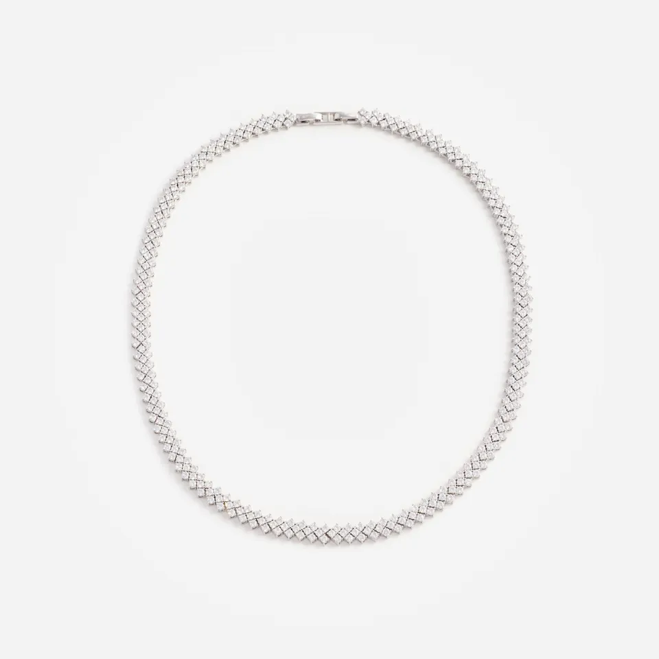 Self Portrait Jewellery Silver Crystal Halskette One Size Silber