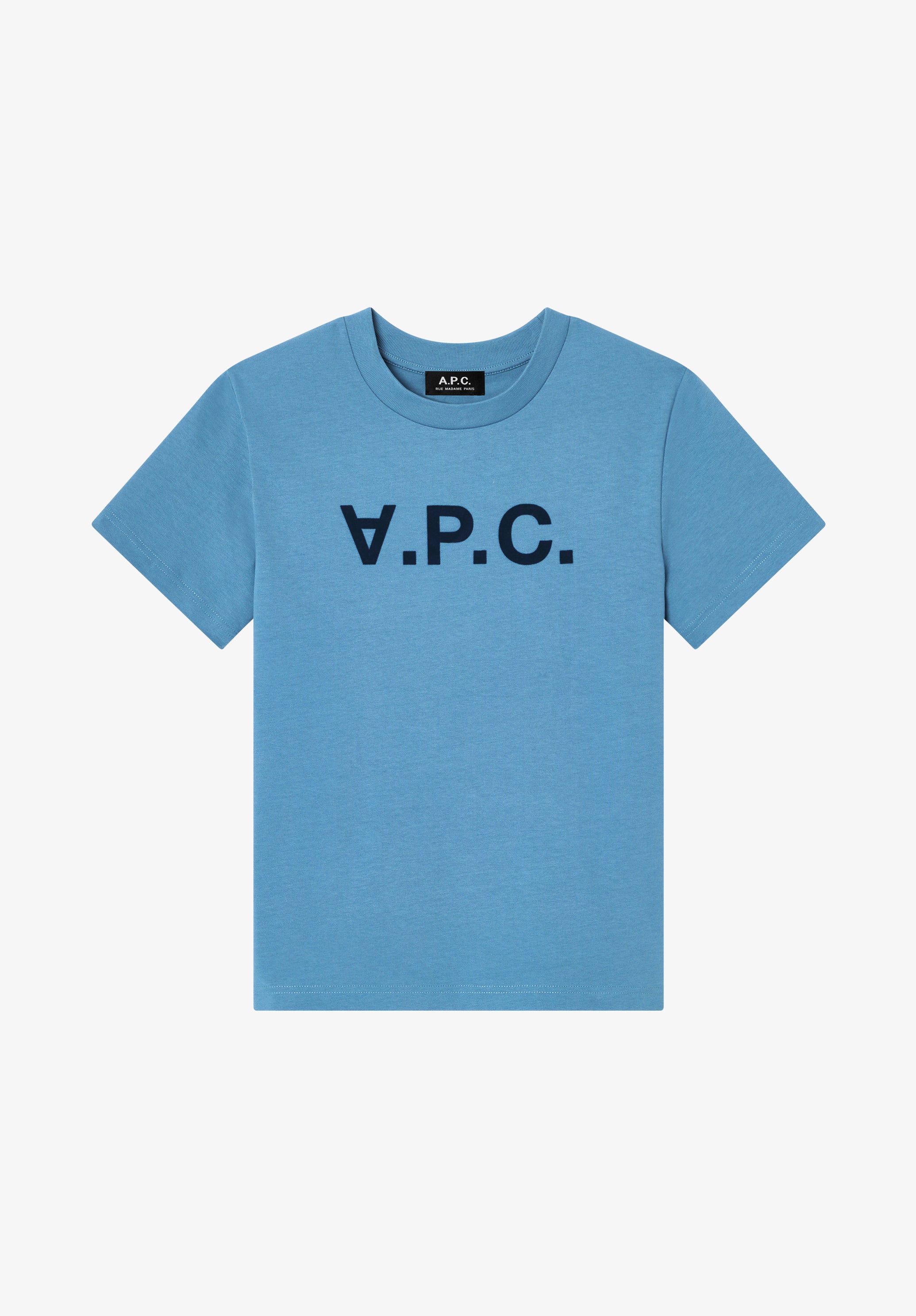 A.P.C. V.P.C.-Logo T-Shirt blau Bio-Baumwolle
