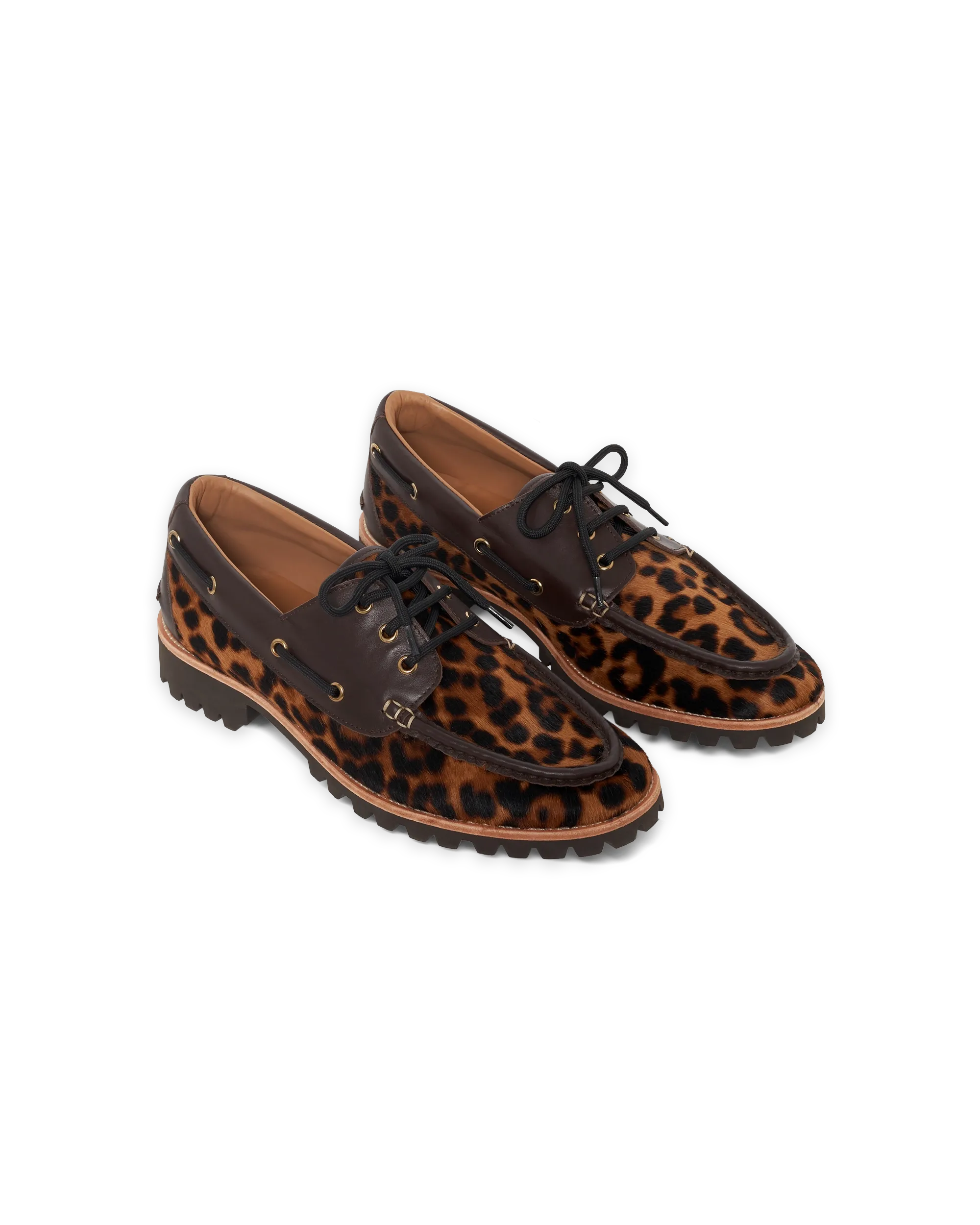 Drôle De Monsieur Bateau Bootsschuh Leopard Leder 42