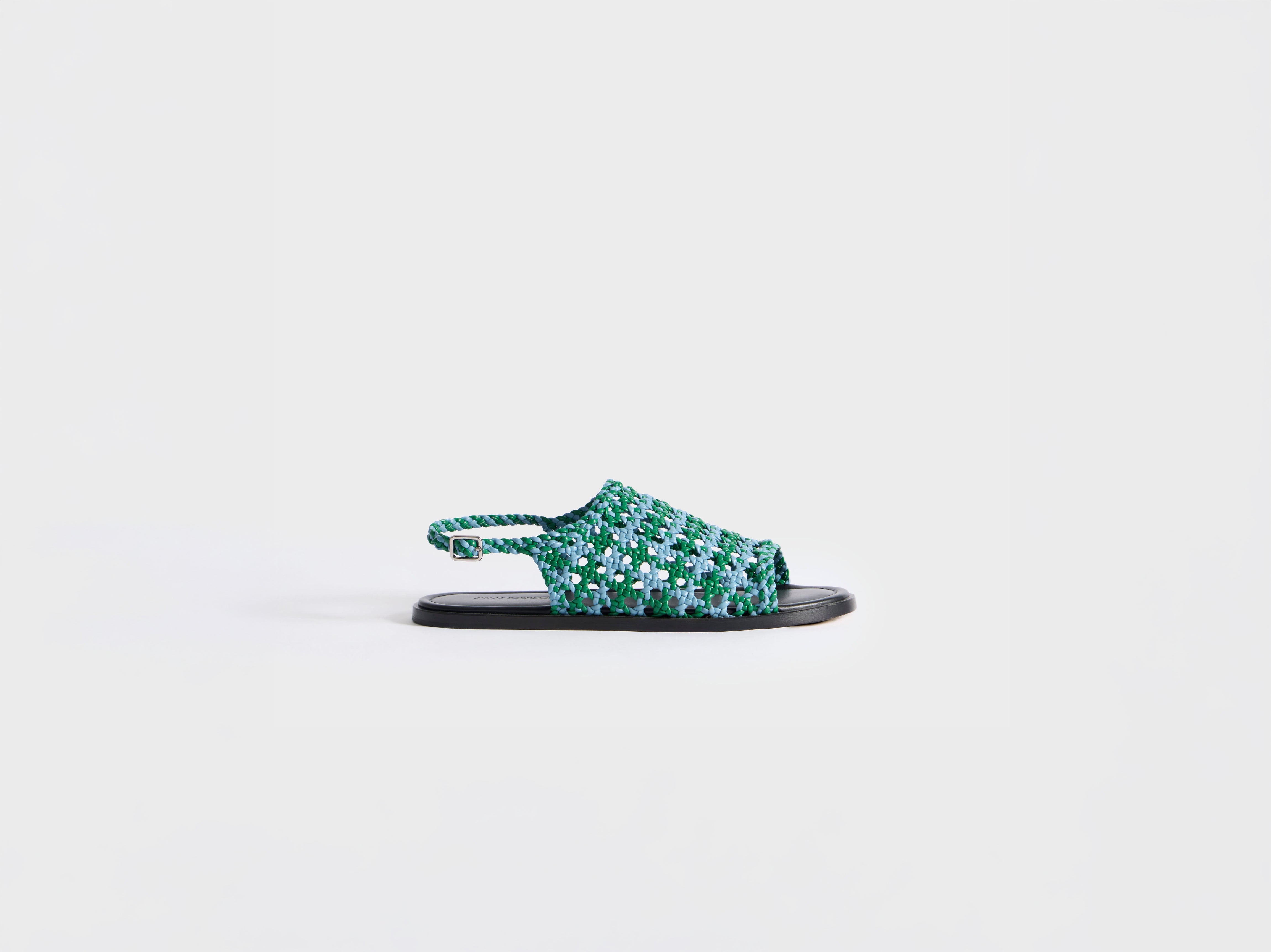J.W.Anderson Woven Leather Sandal Blau Grün Nappa