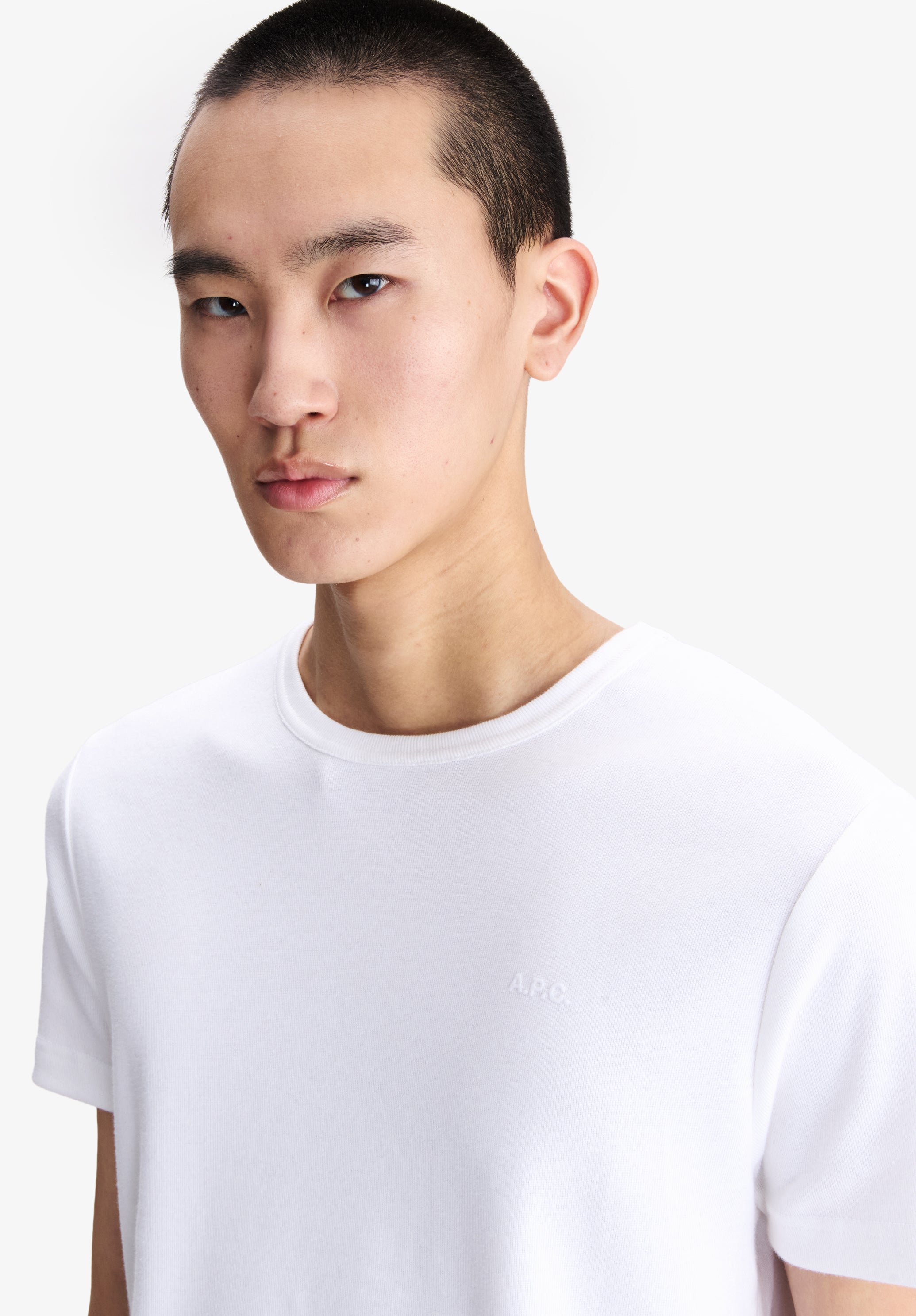 A.P.C. Mikrologo T-Shirt Weiß M Bio-Baumwolle