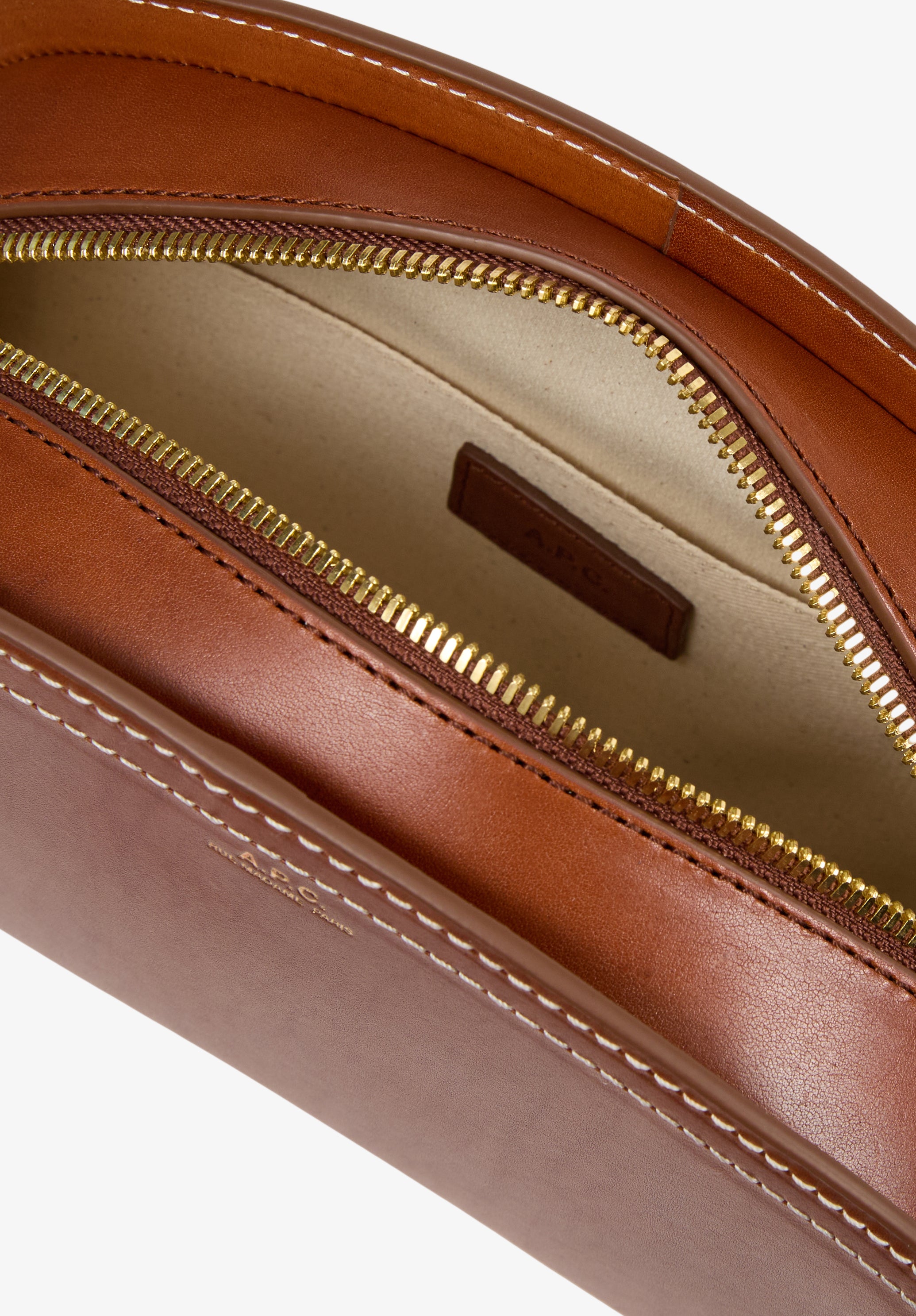 A.P.C. Demi-Lune Tasche Marron Glattleder TU