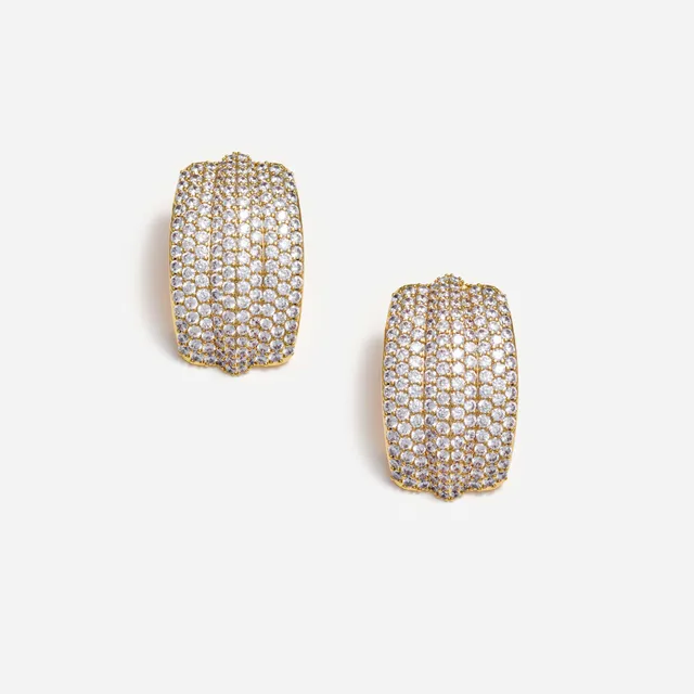 Self Portrait Gold Crystal Ridged Ohrringe One Size Gold Kristall