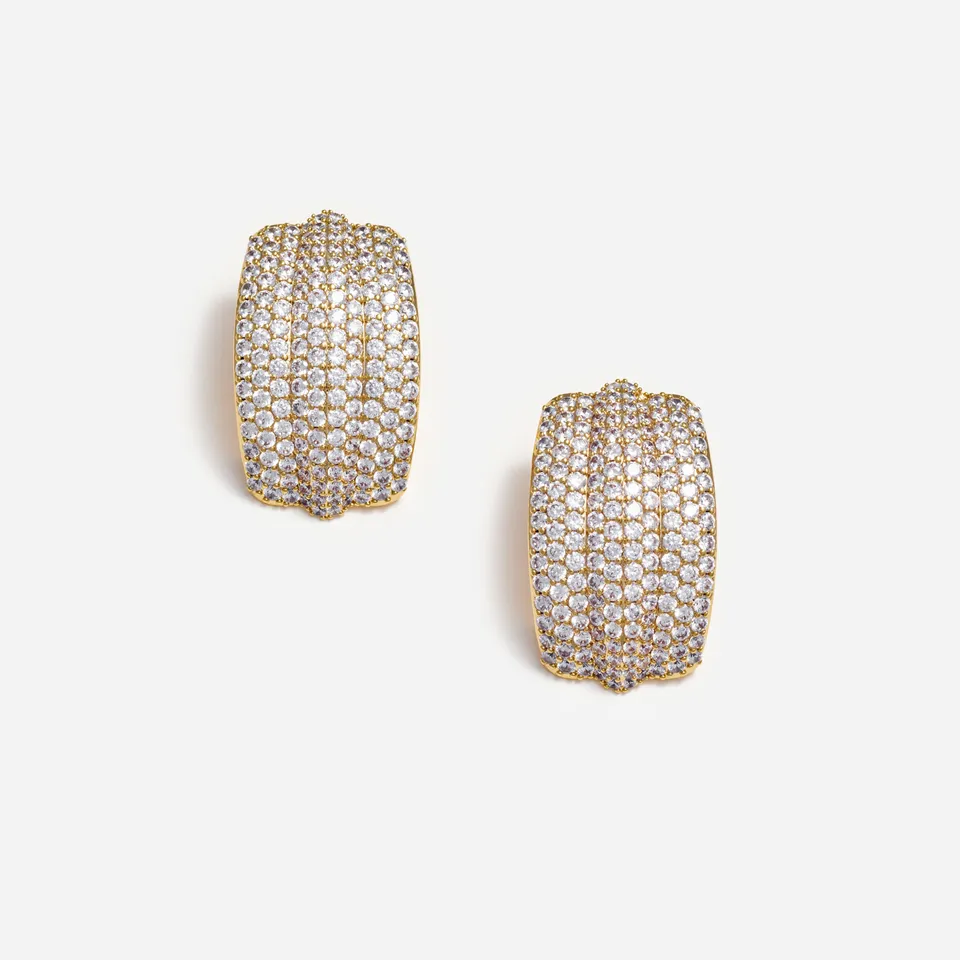 Self Portrait Gold Crystal Ridged Ohrringe One Size Gold Kristall