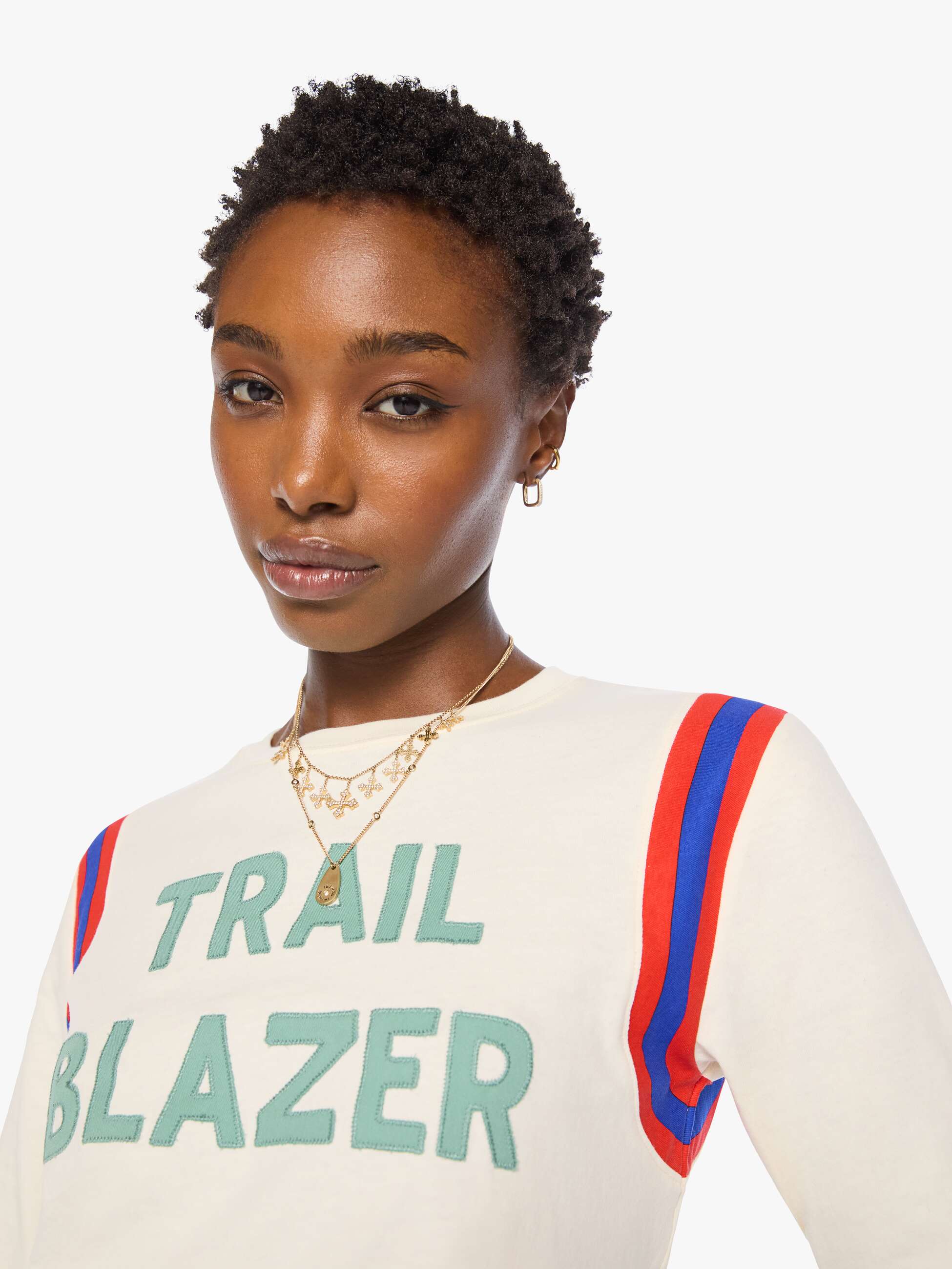 Mother The Better Half Insert T-Shirt Trail Blazer Creme