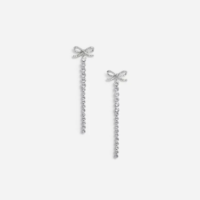 Self Portrait Crystal Bow Droplet Ohrringe Silber One Size