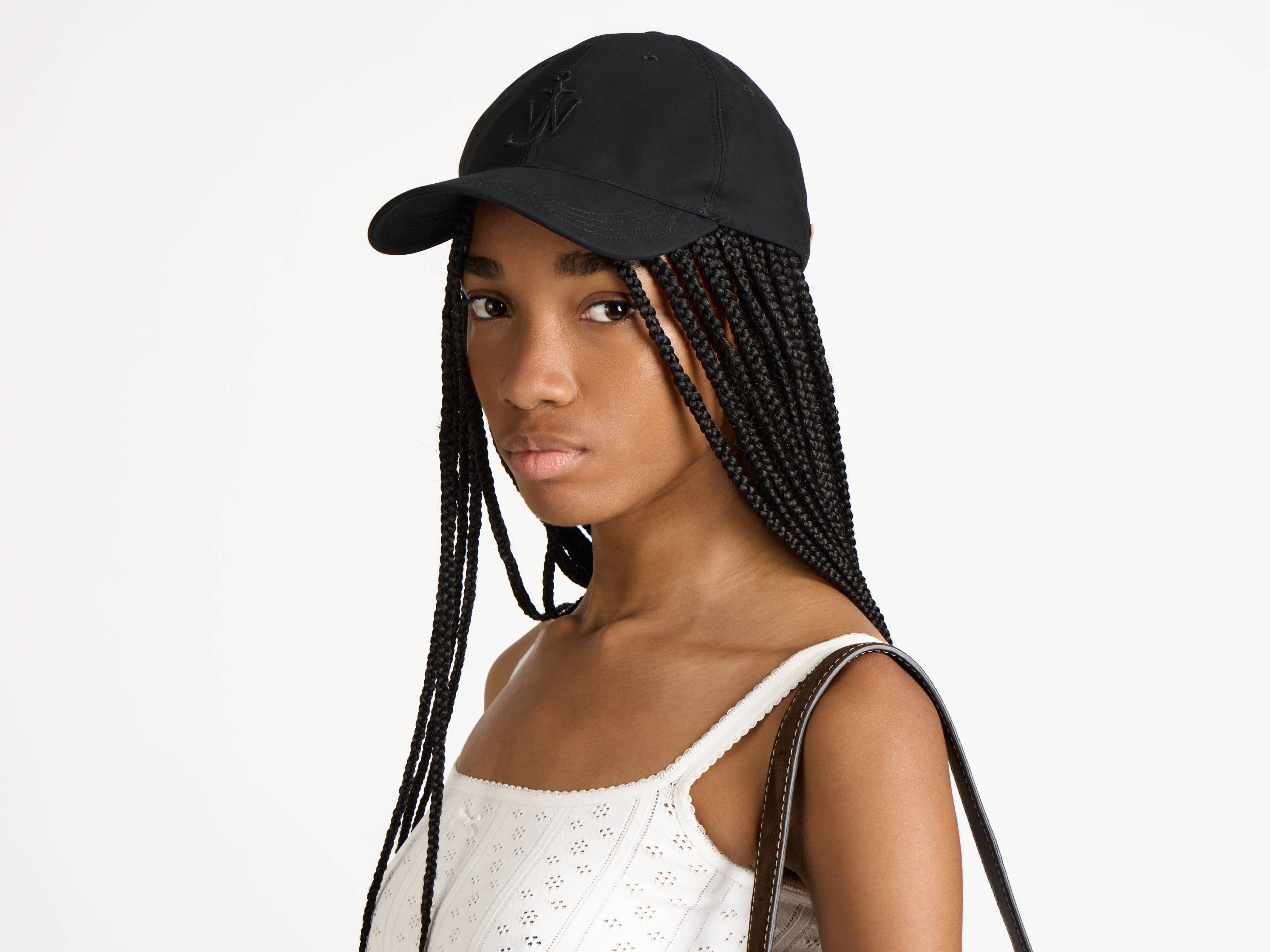 J.W.Anderson Waxed Cotton Baseball Cap Schwarz One Size