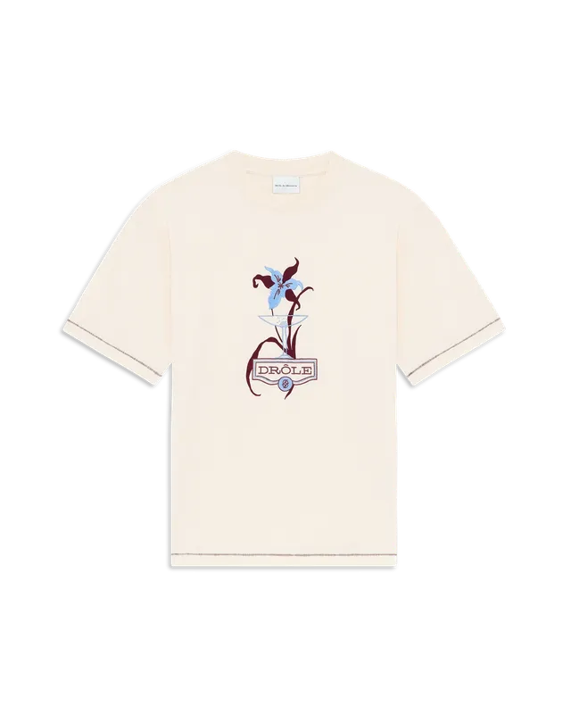 Drôle De Monsieur Iris T-Shirt Hellbeige Baumwolle