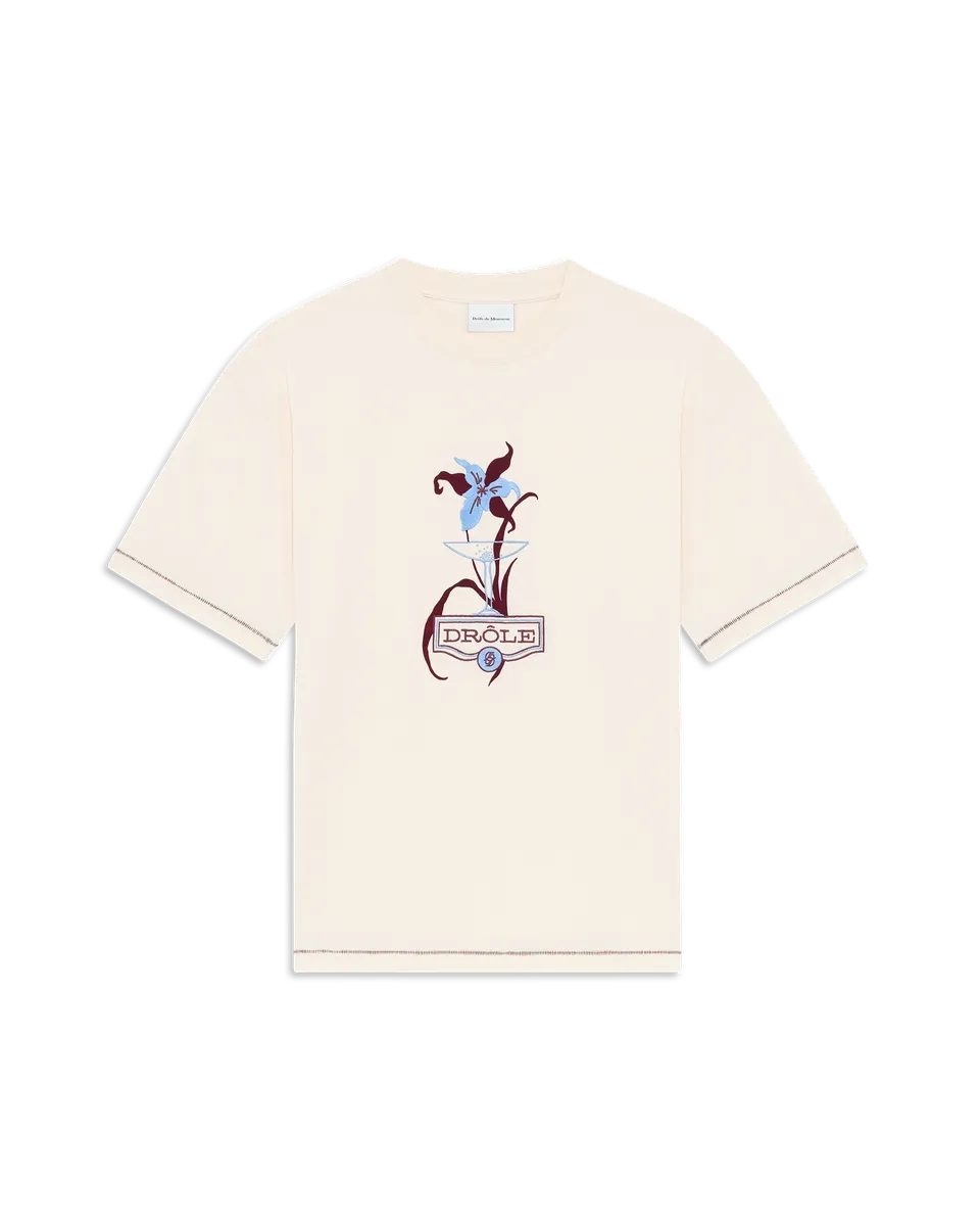 Drôle De Monsieur Iris T-Shirt Hellbeige Baumwolle