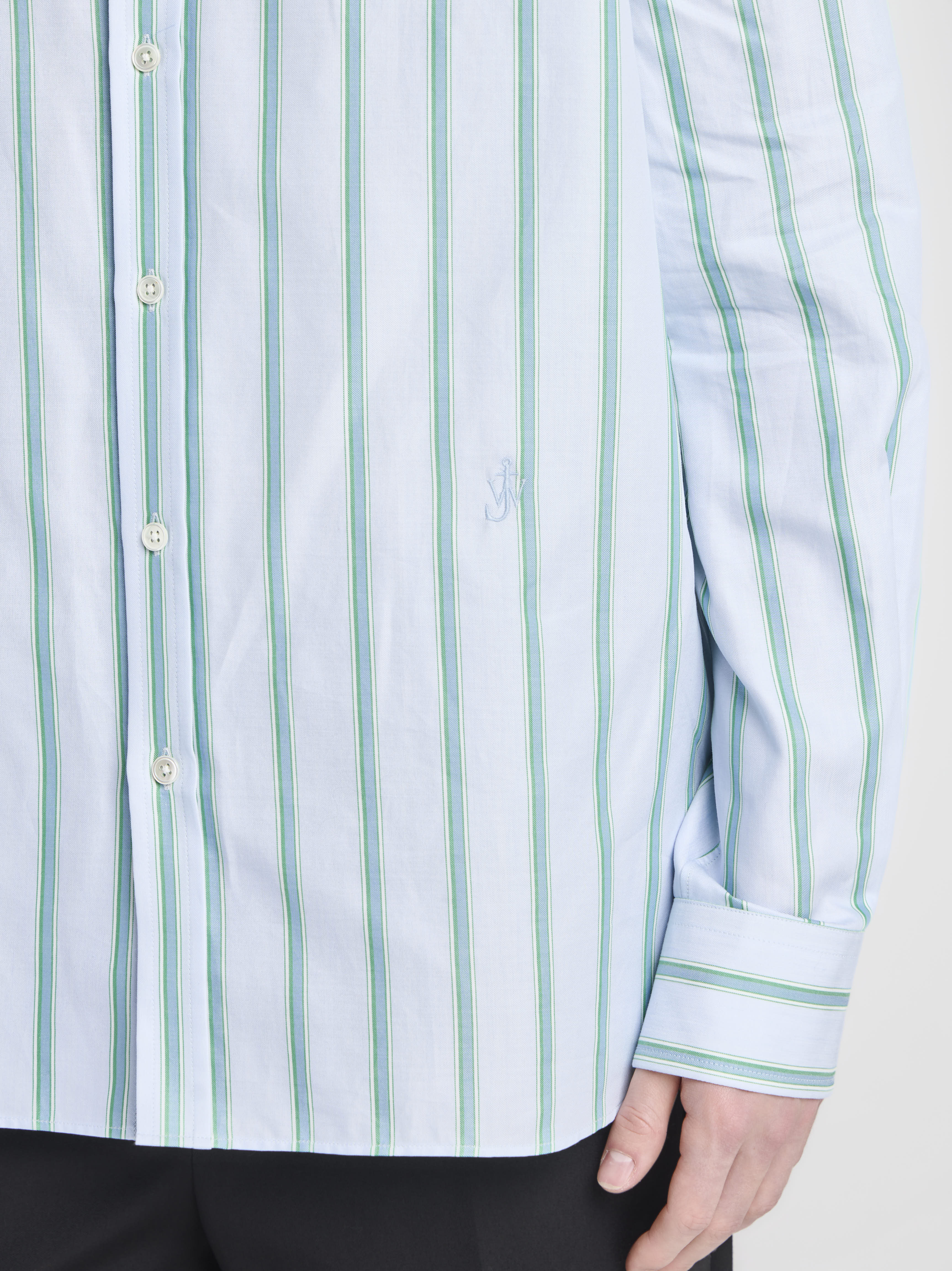 J.W.Anderson Striped Dress Shirt Hemd Blau Grün