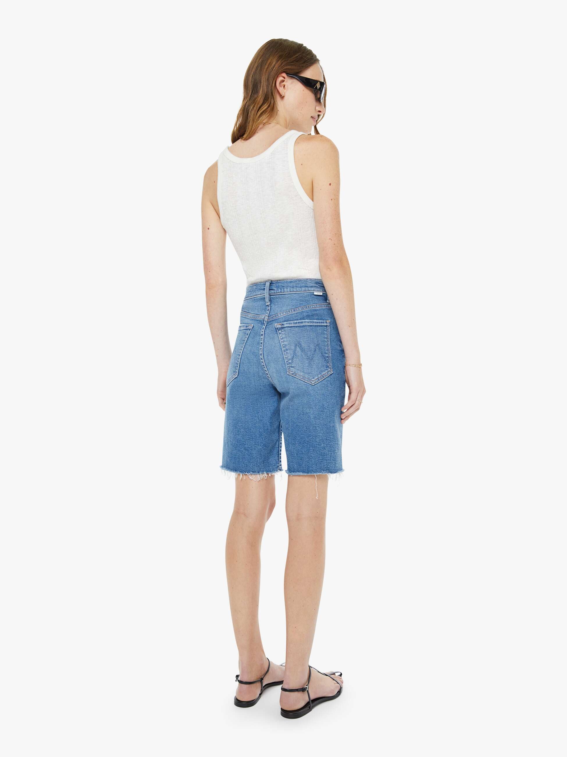 Mother High Waisted Rider Bermuda Shorts Float My Boat