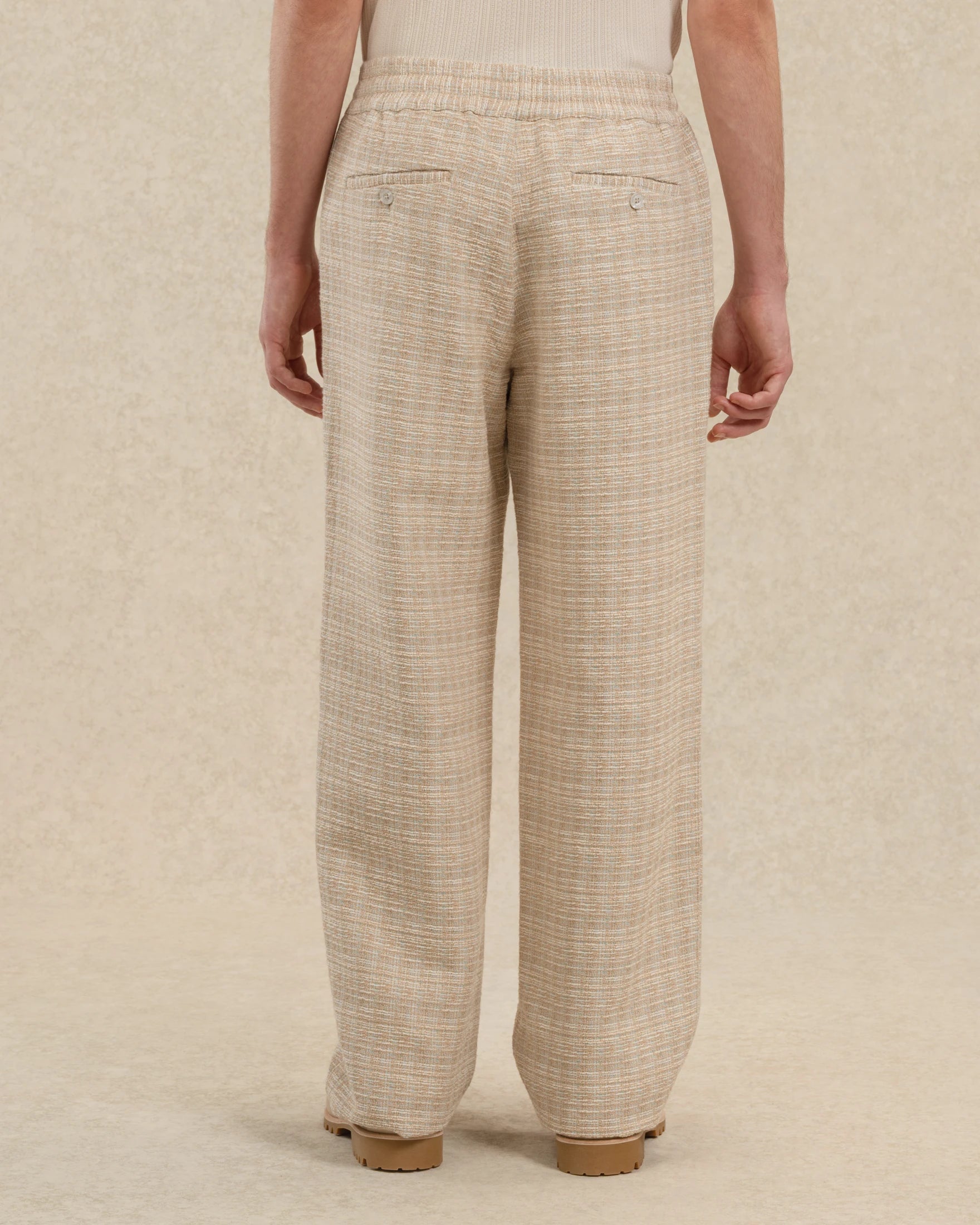 Drôle De Monsieur Elastiqué Tweed Hose Dunkelbeige Baumwolle