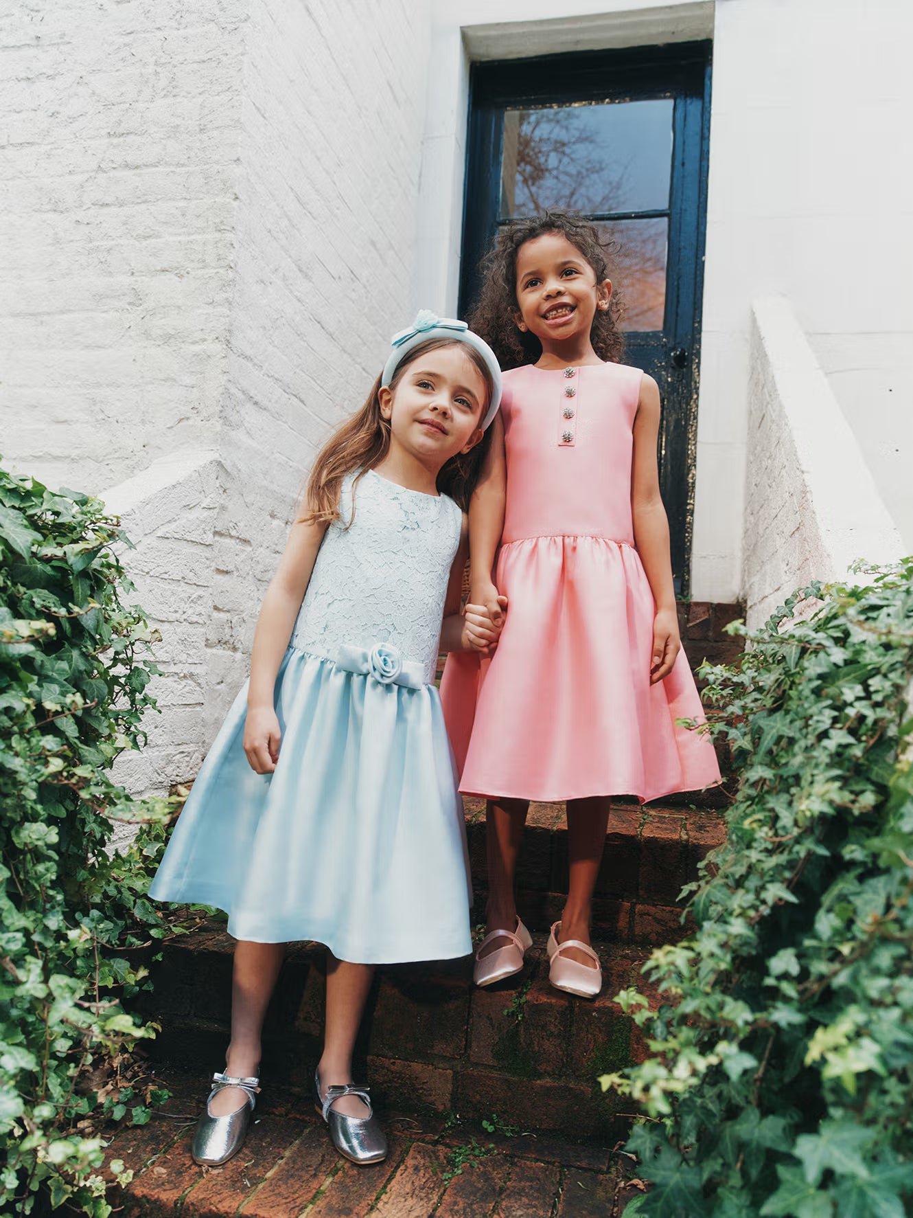 Self Portrait Taffeta Kleid rosa Kristall Kinder