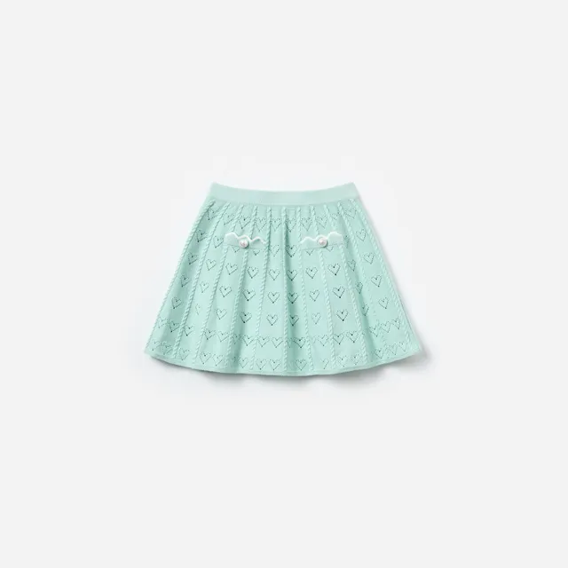 Self Portrait Bottoms Heart Knit Skirt Mint Kinder