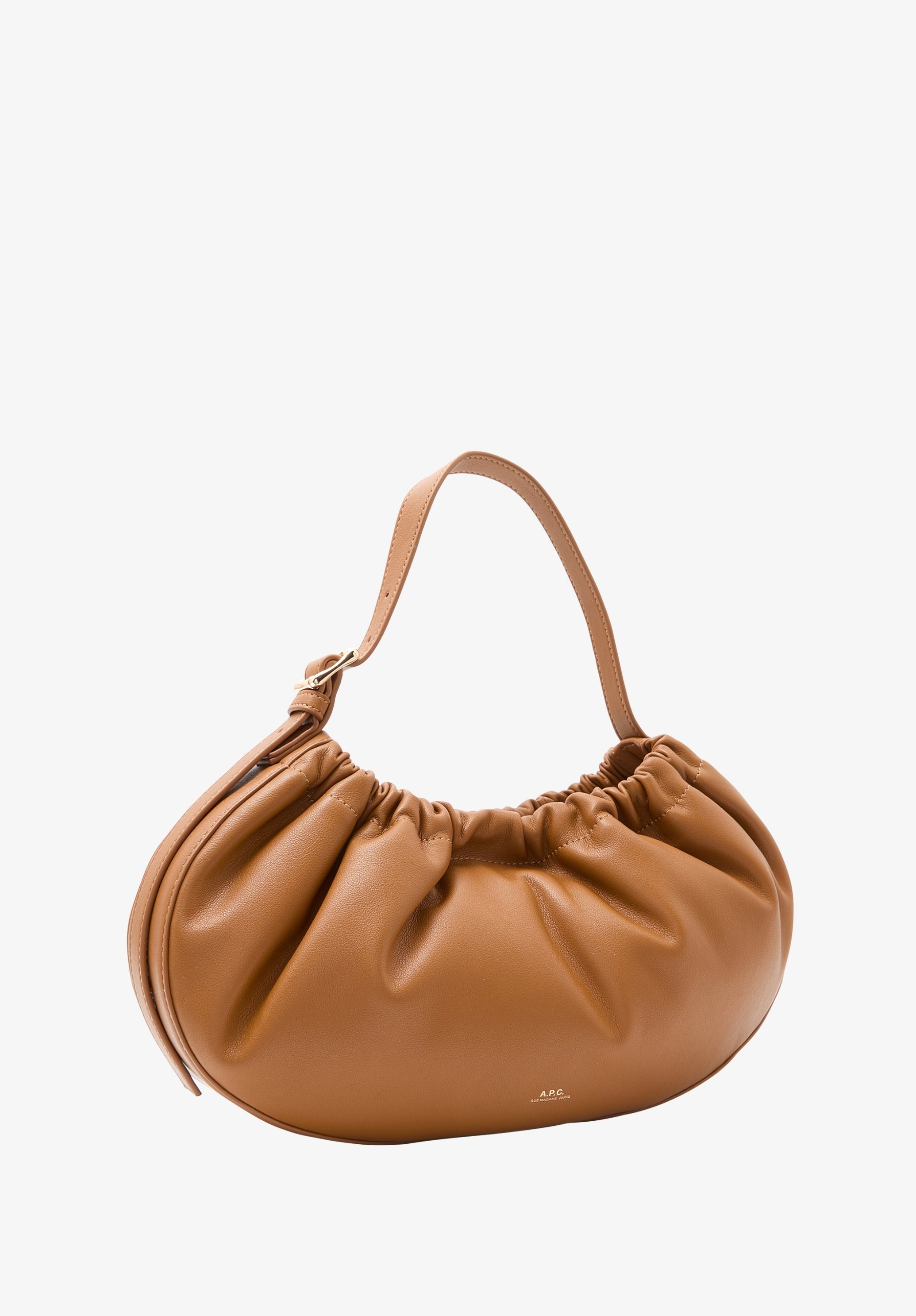 A.P.C. Ninon Hoop Tasche Lederoptik braun TU Schulter