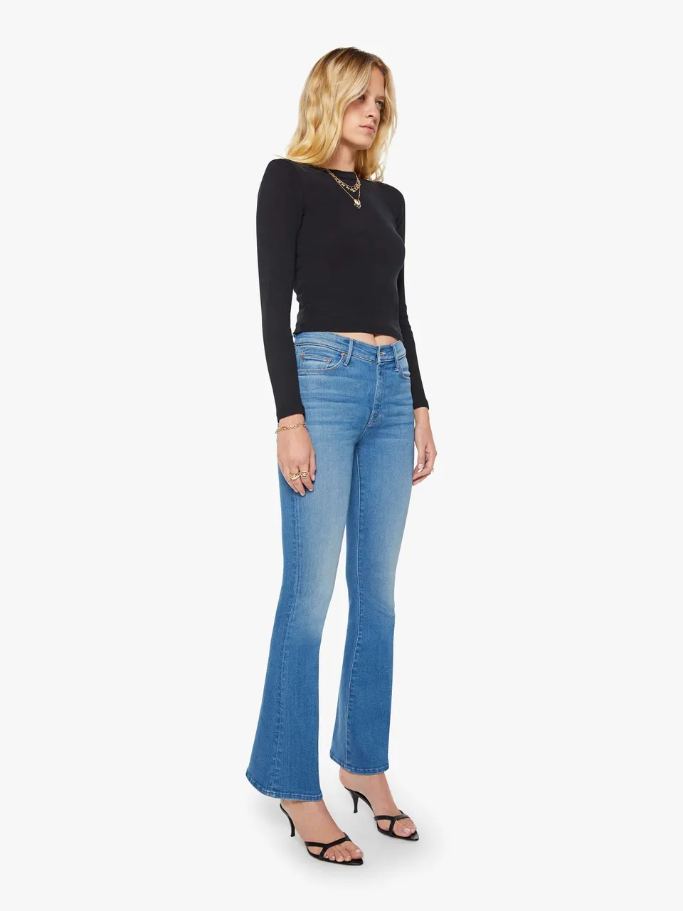 MOTHER The Weekender Jeans Piece By Piece Flare Blau