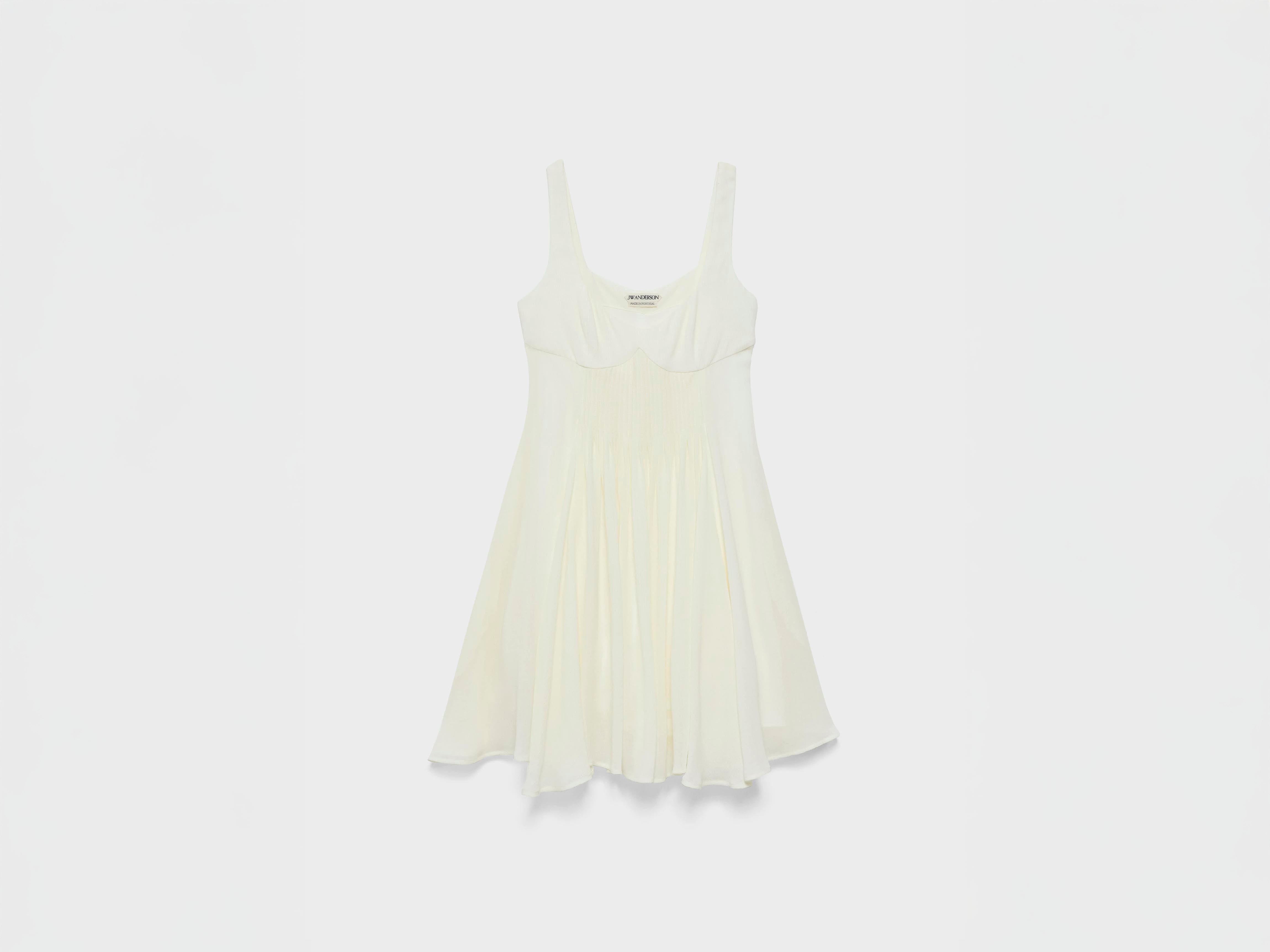 J.W.Anderson Babydoll Kleid Elfenbein Leinen-Viskose Damen