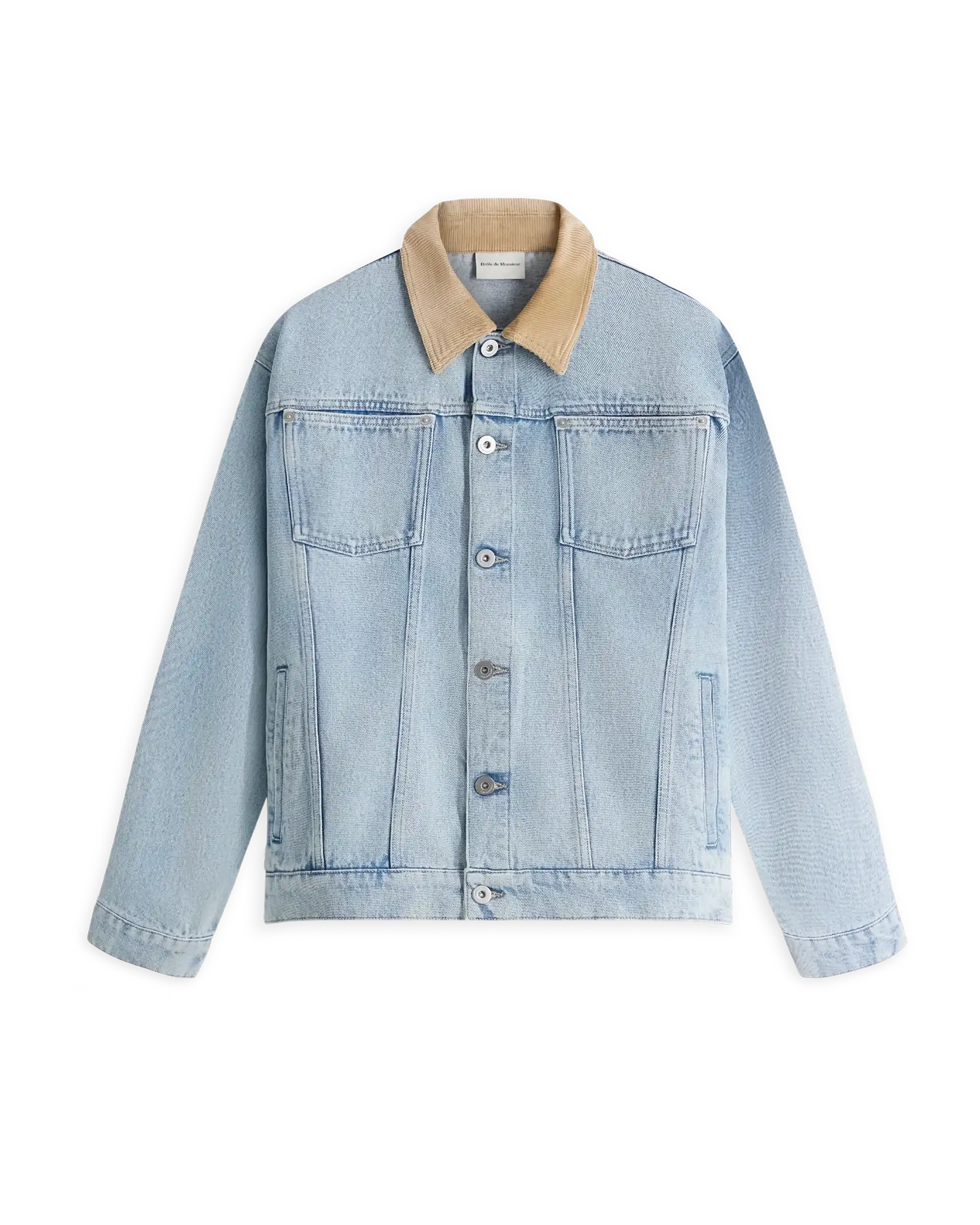 Drôle De Monsieur Jean Délavée Jeansjacke Hellblau Denim