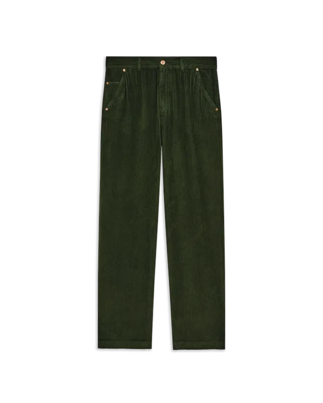 Drôle De Monsieur Corduroy Carpenter Pants Cordhose Grün