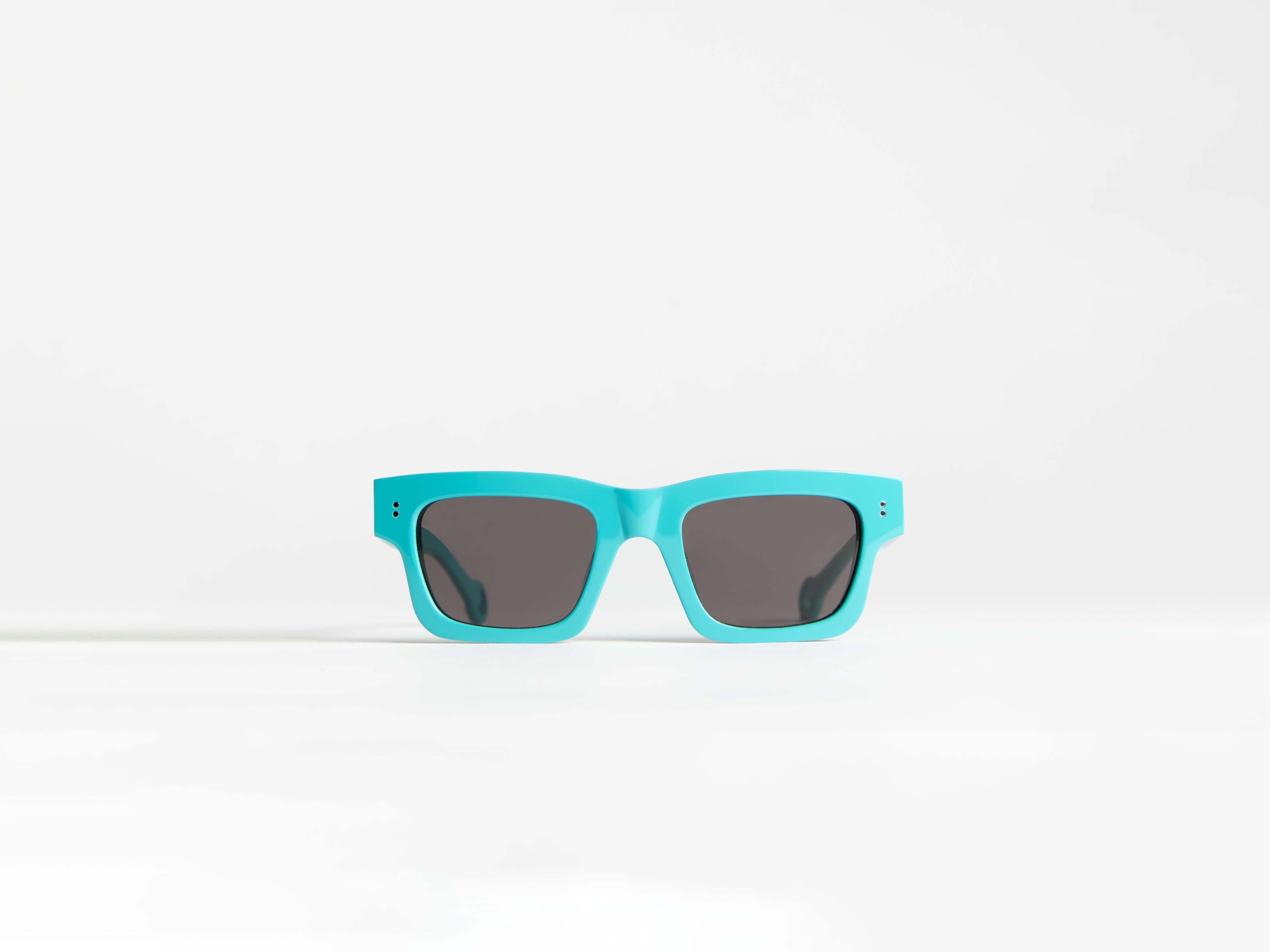 J.W.Anderson JWA02 Sonnenbrille Türkis rechteckig