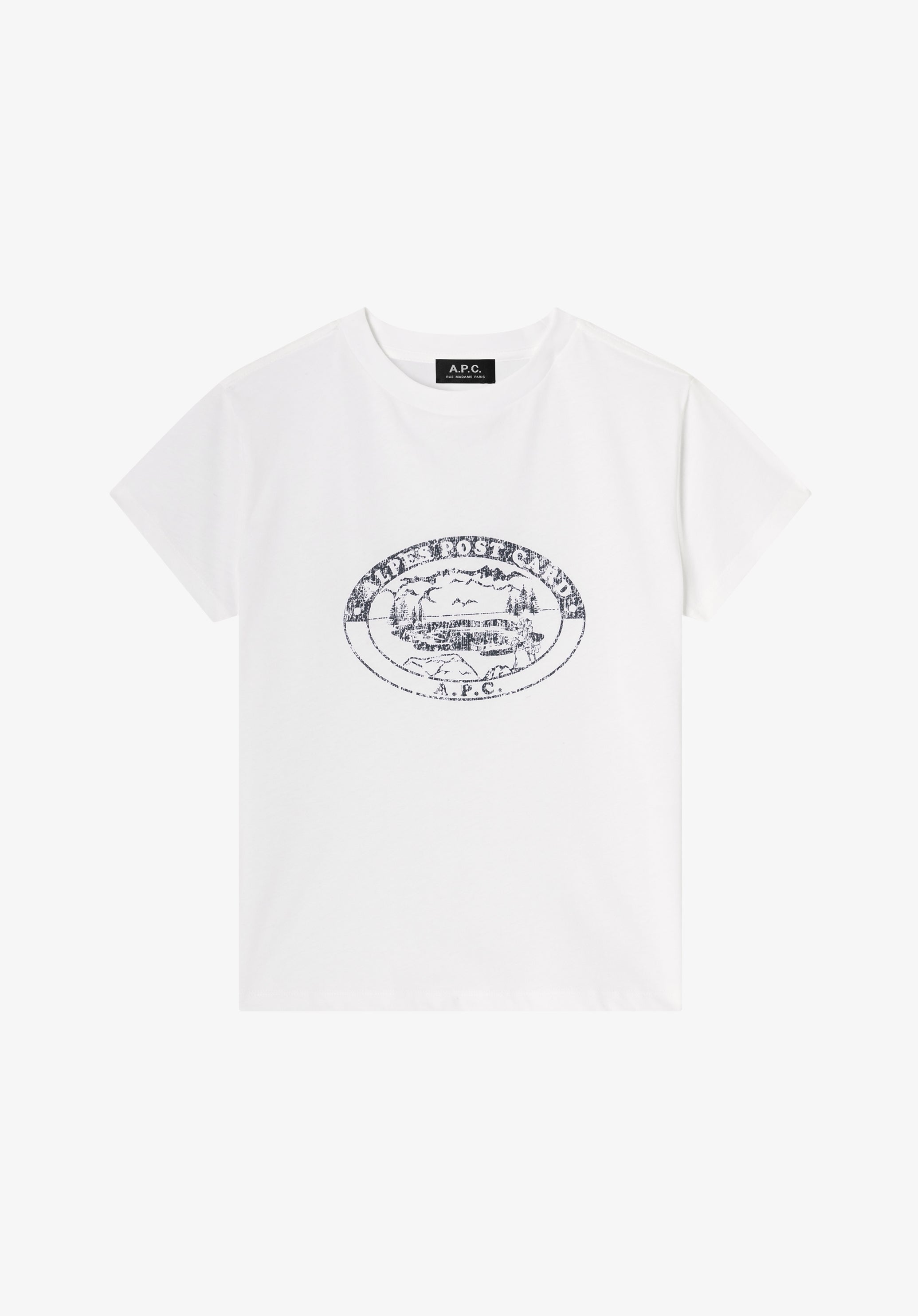 A.P.C. Camping T-Shirt Bio-Baumwolle Weiß Vintage M