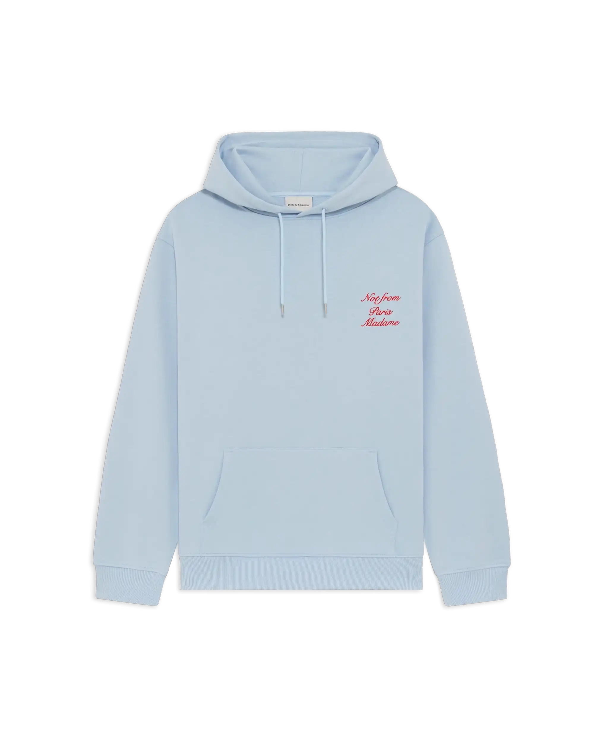Drôle De Monsieur Slogan Calligraphy Hoodie Hellblau Baumwolle