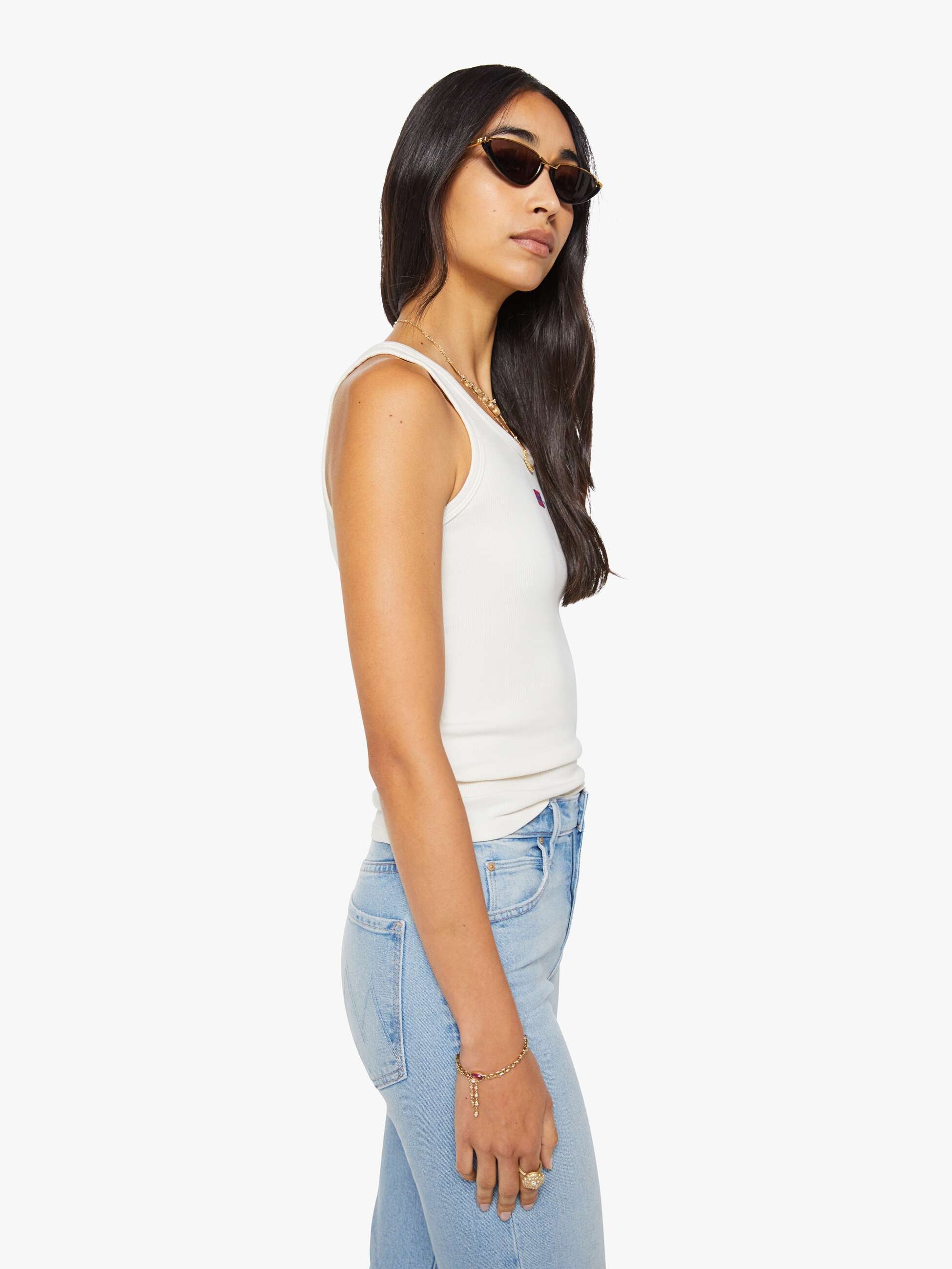 Mother Denim The Runner Up Tanktop Weiss Firecracker